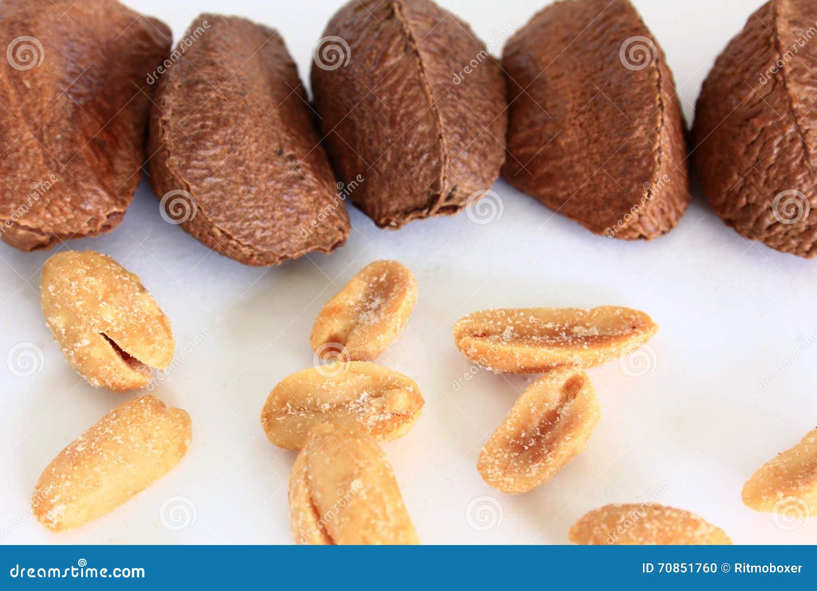 Close Up of Brazil Nuts and Peanuts Stock Photo - Image of diet, group