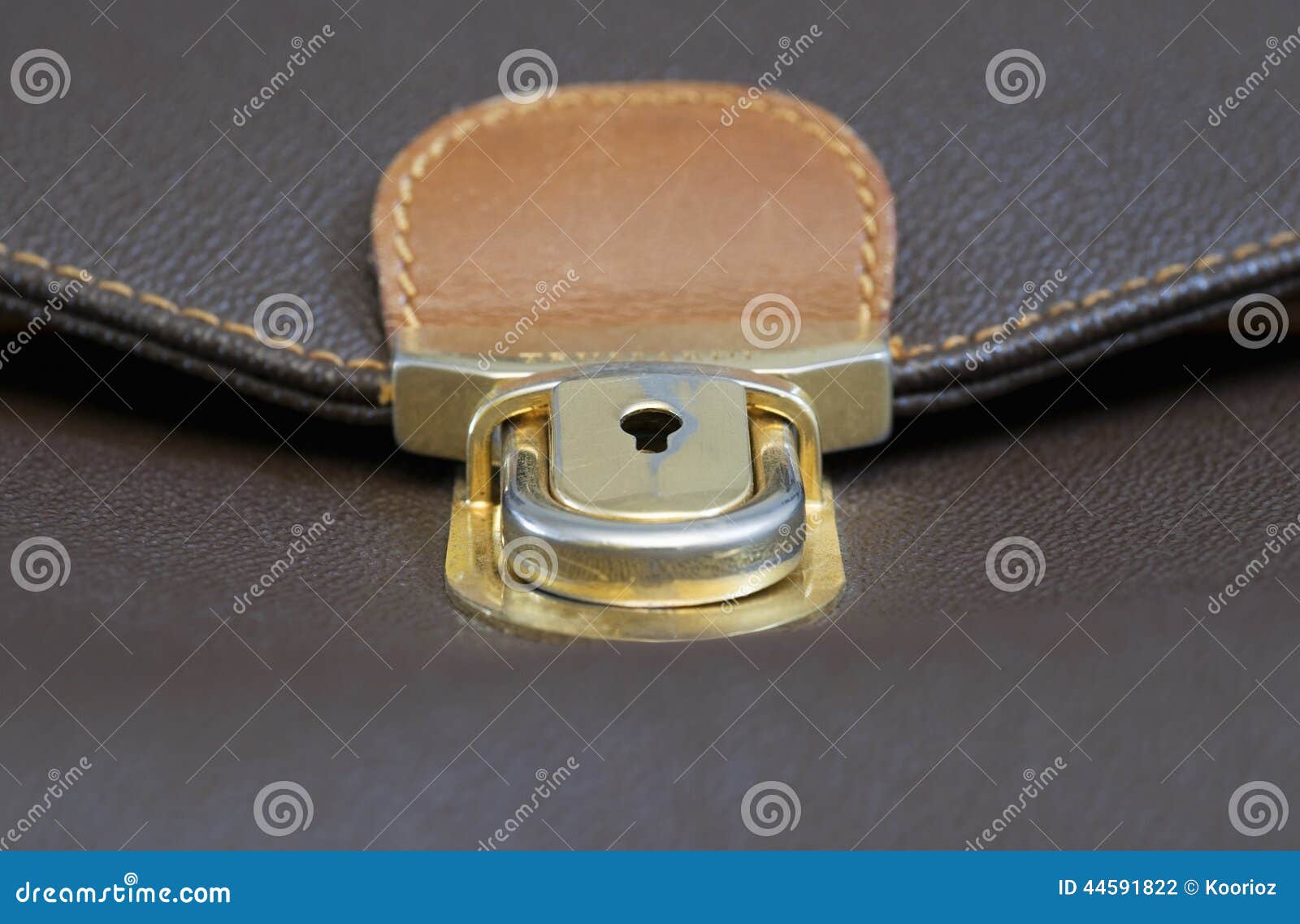 Close up of briefcase lock stock photo. Image of vintage 44591822