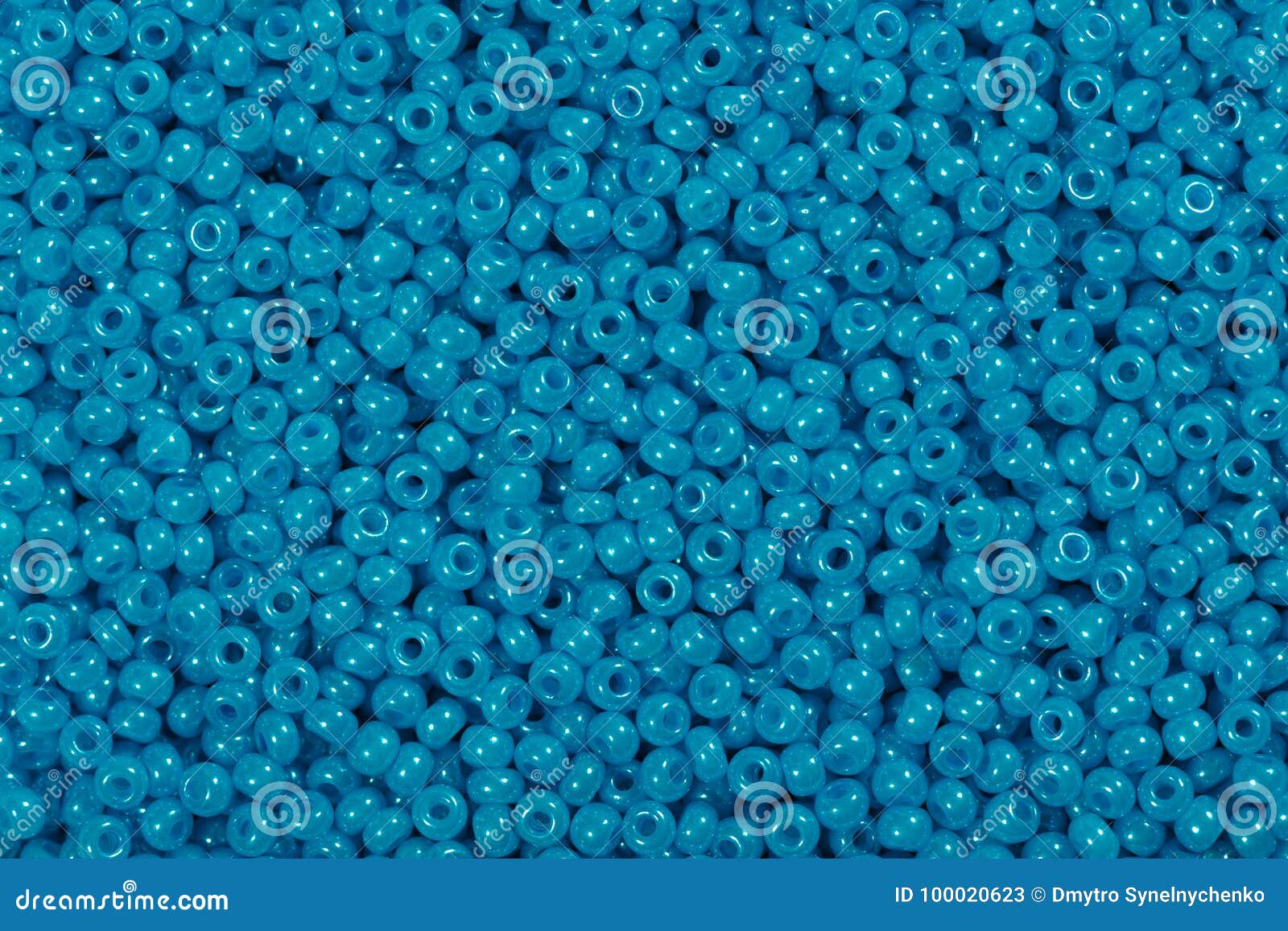 Bright Blue Seed Beads Background. Stock Image - Image of heap ...