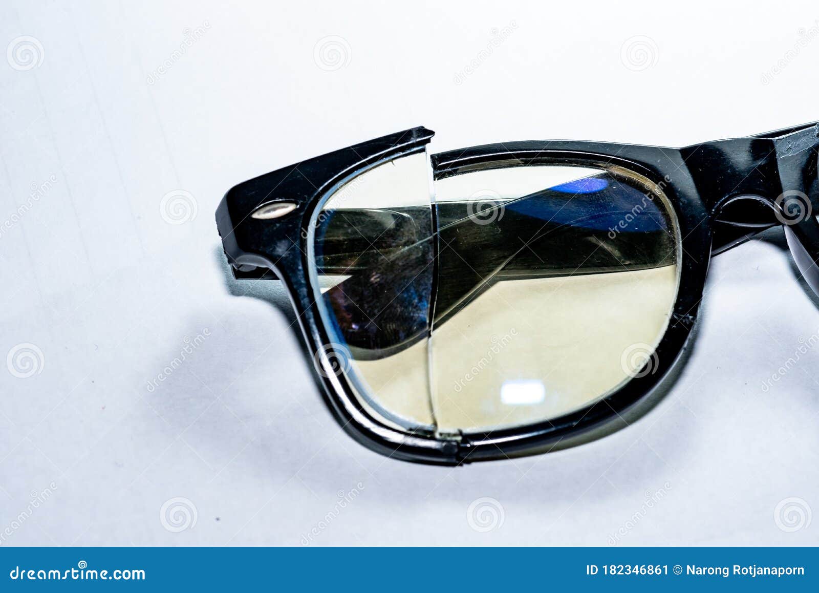 Close Up of Broken Glasses on White Background Stock Image - Image of ...