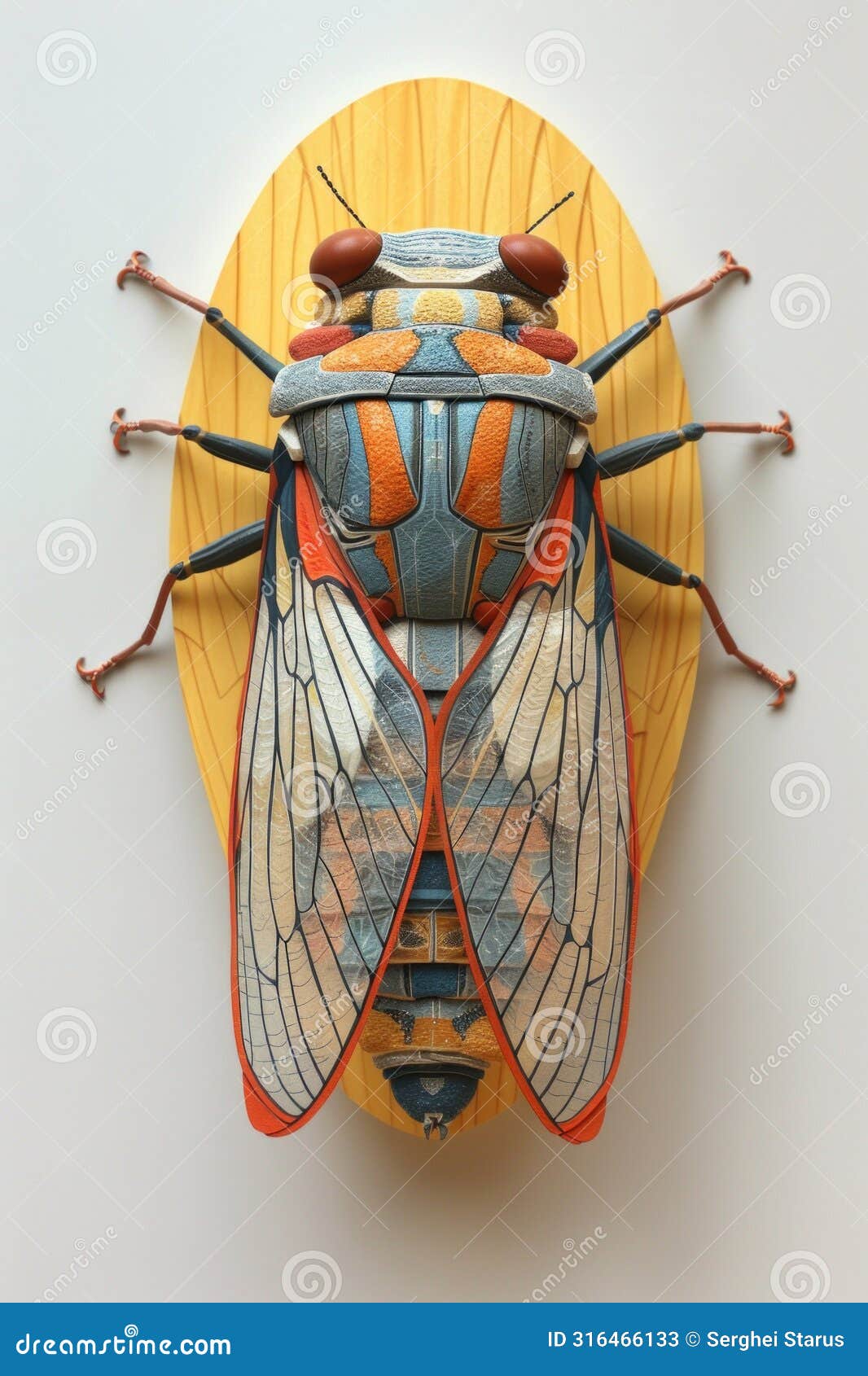 a close up of a bug with wings and antennae on the wall, ai