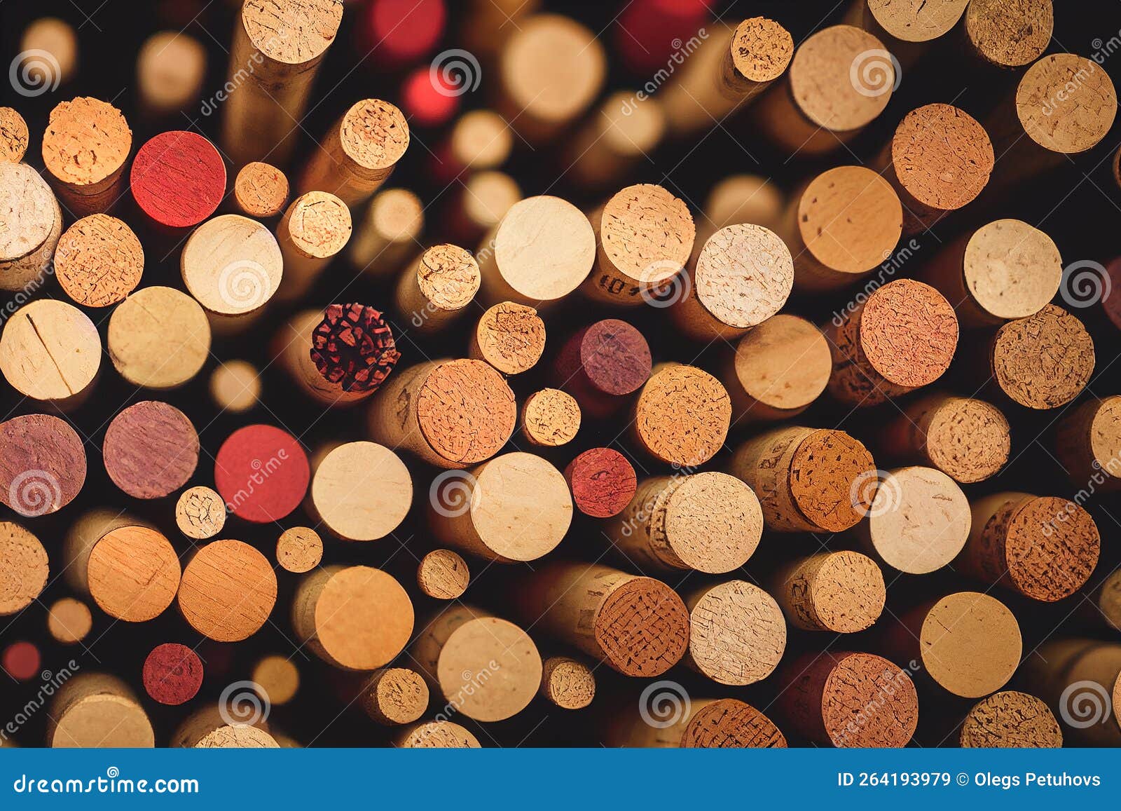 A Close Up of a Bunch of Wine Corks with a Red Dot in the Middle of the