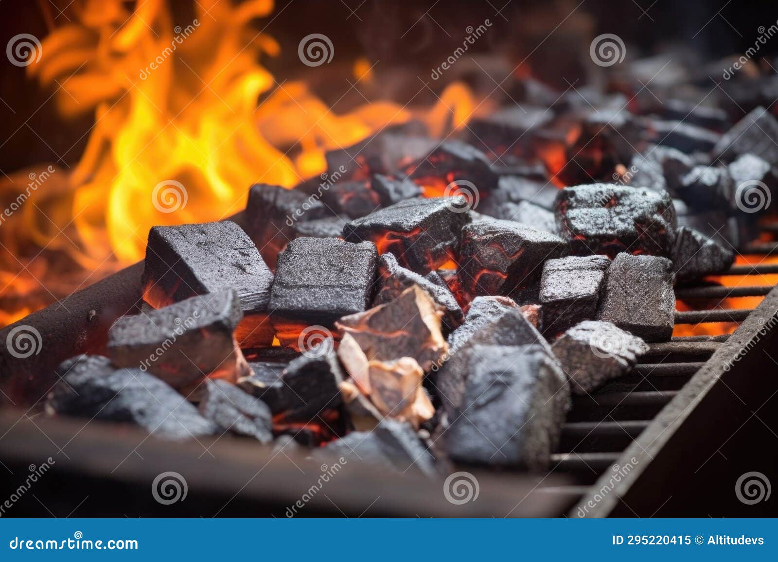 Closeup of Burning Embers on a Charcoal Grill Stock Image Image of barbecue, heat 295220415