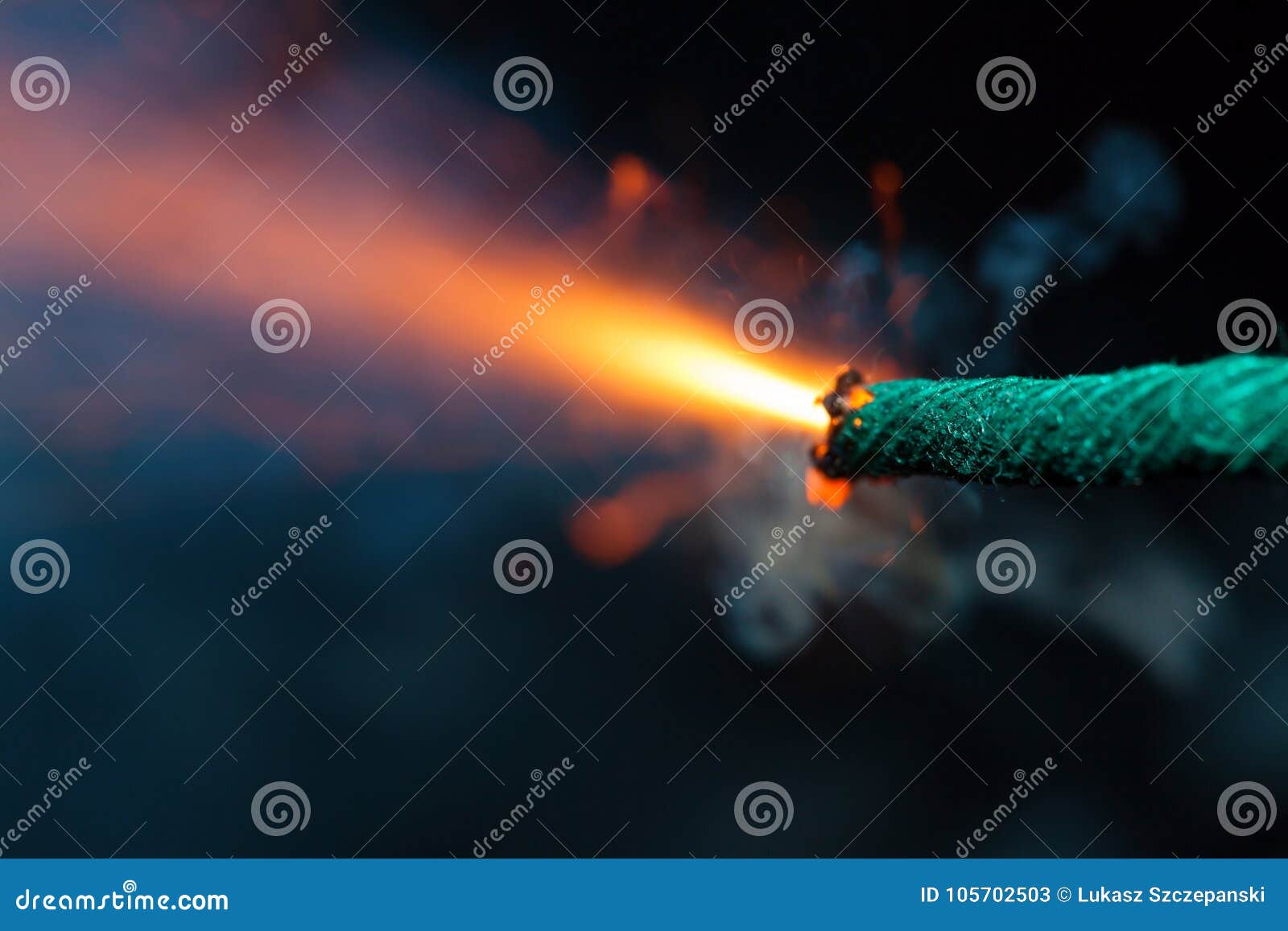 Close-up Of Burning Fuse With Flame And Sparks Stock Image - Image of ...