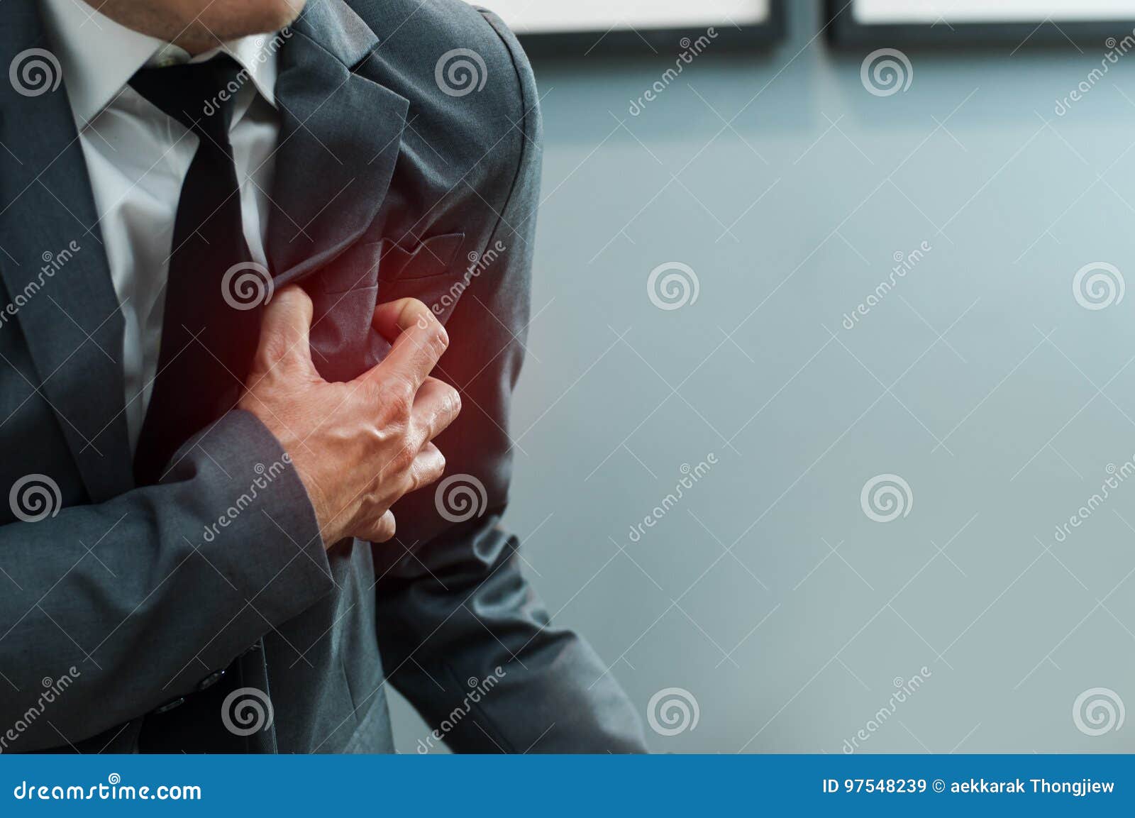 Close Up Businessman In Grey Suit Has Heart Attack. Exhausted, I Stock Image - Image of heart ...