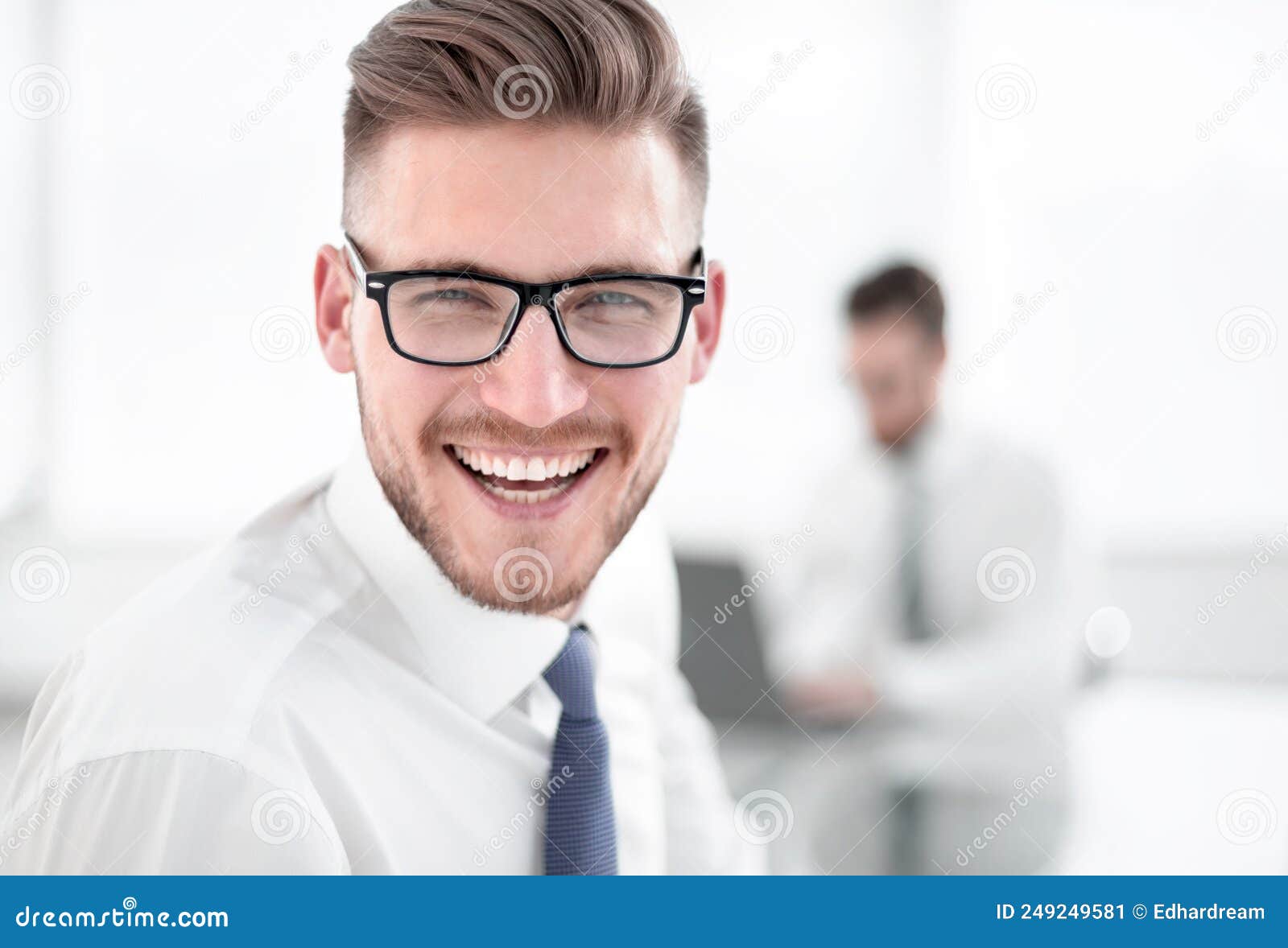 Close Up.businessman Sitting at His Desk Stock Image Image of
