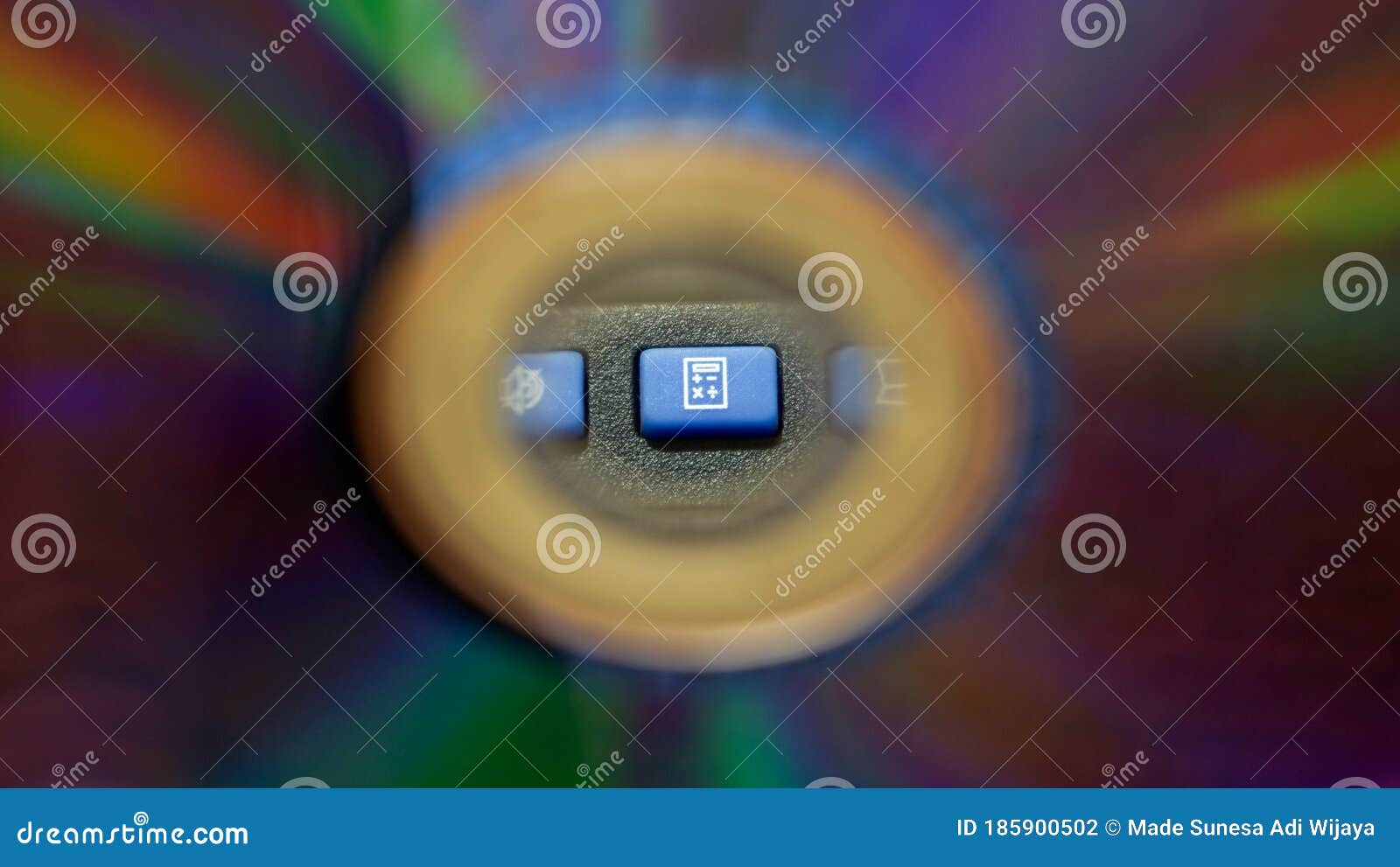 Close Up the Calculator Button on the Computer Keyboard Stock Photo