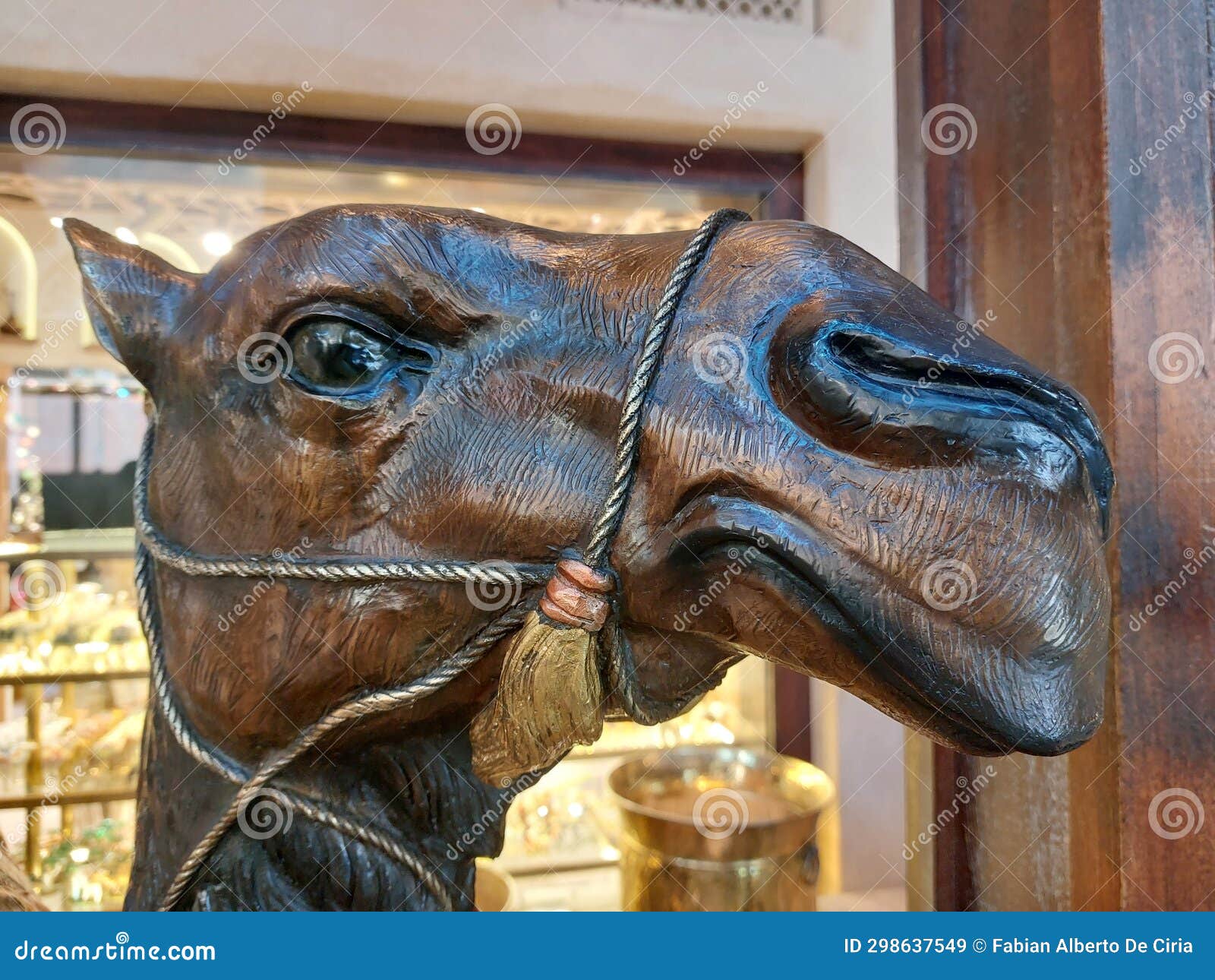 close up camel in bronce