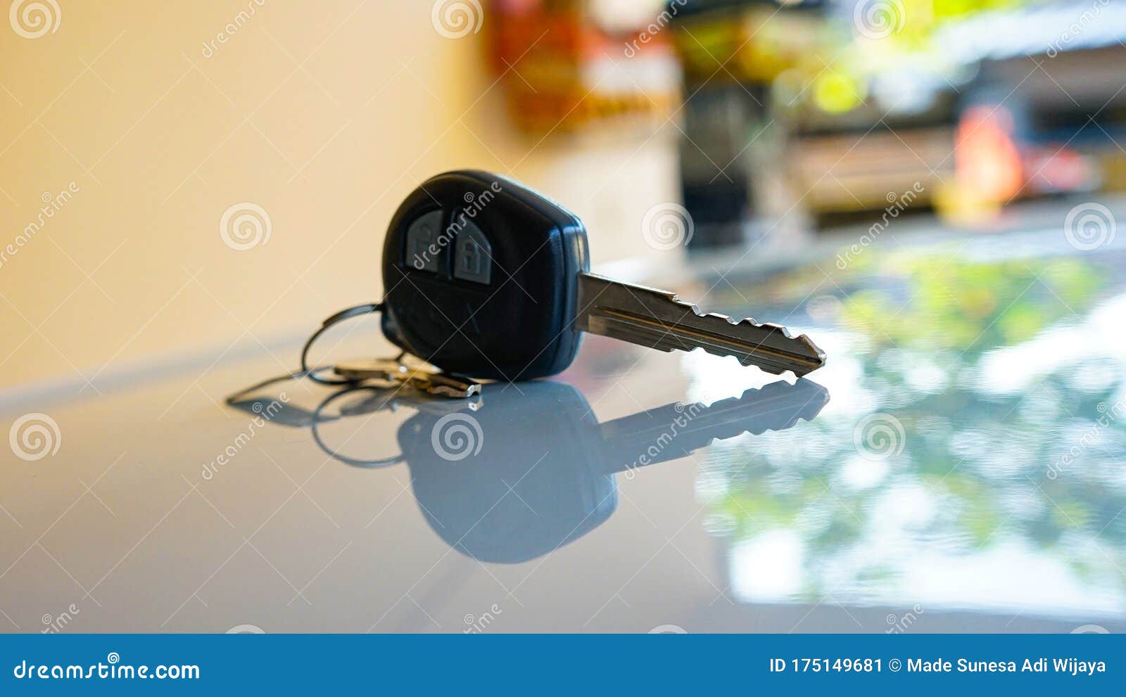Close Up of the Car Key on the Table Stock Image Image of morning