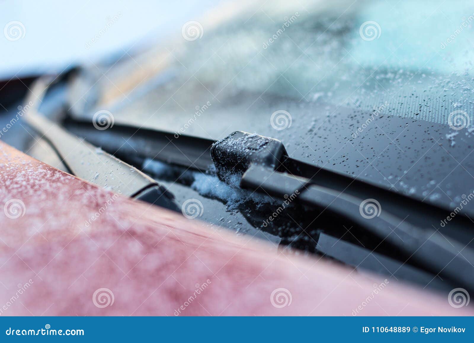 Close Up of Car Windshield Rain Wipers Stock Image Image of