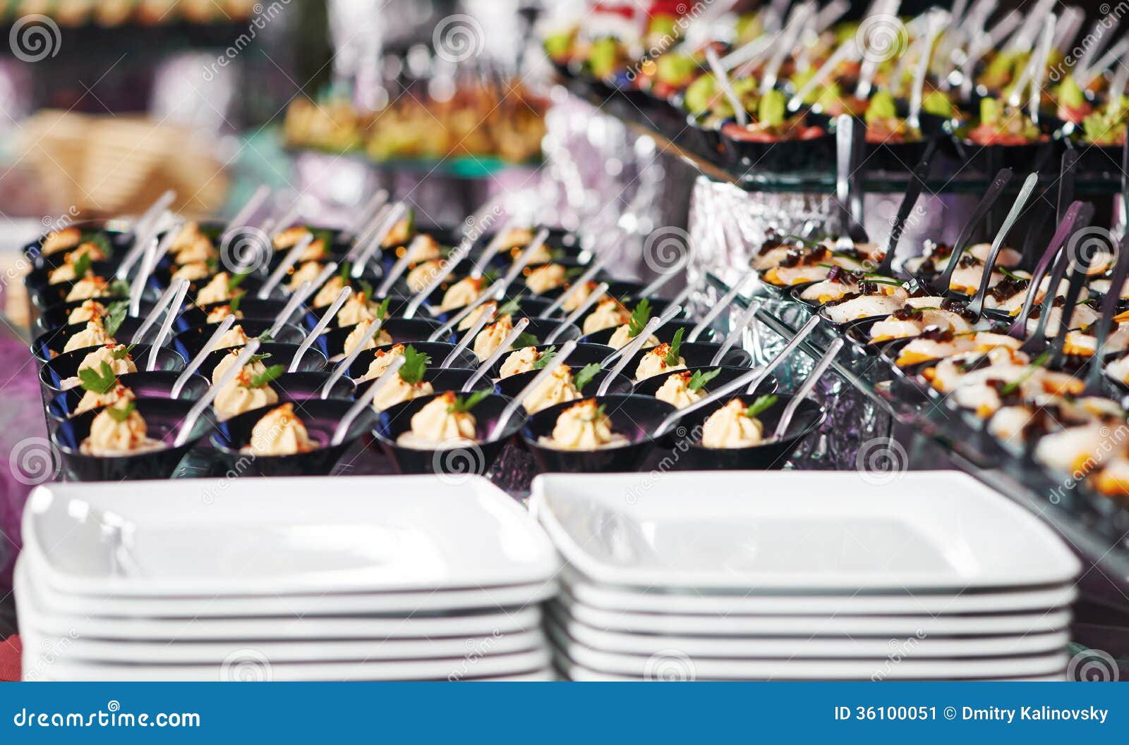 close-up catering table set