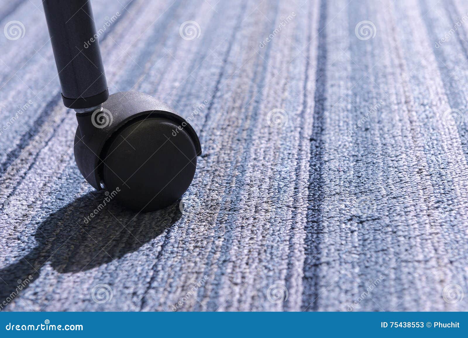 Close Up of the Chair Roller on the Carpet Stock Image Image of