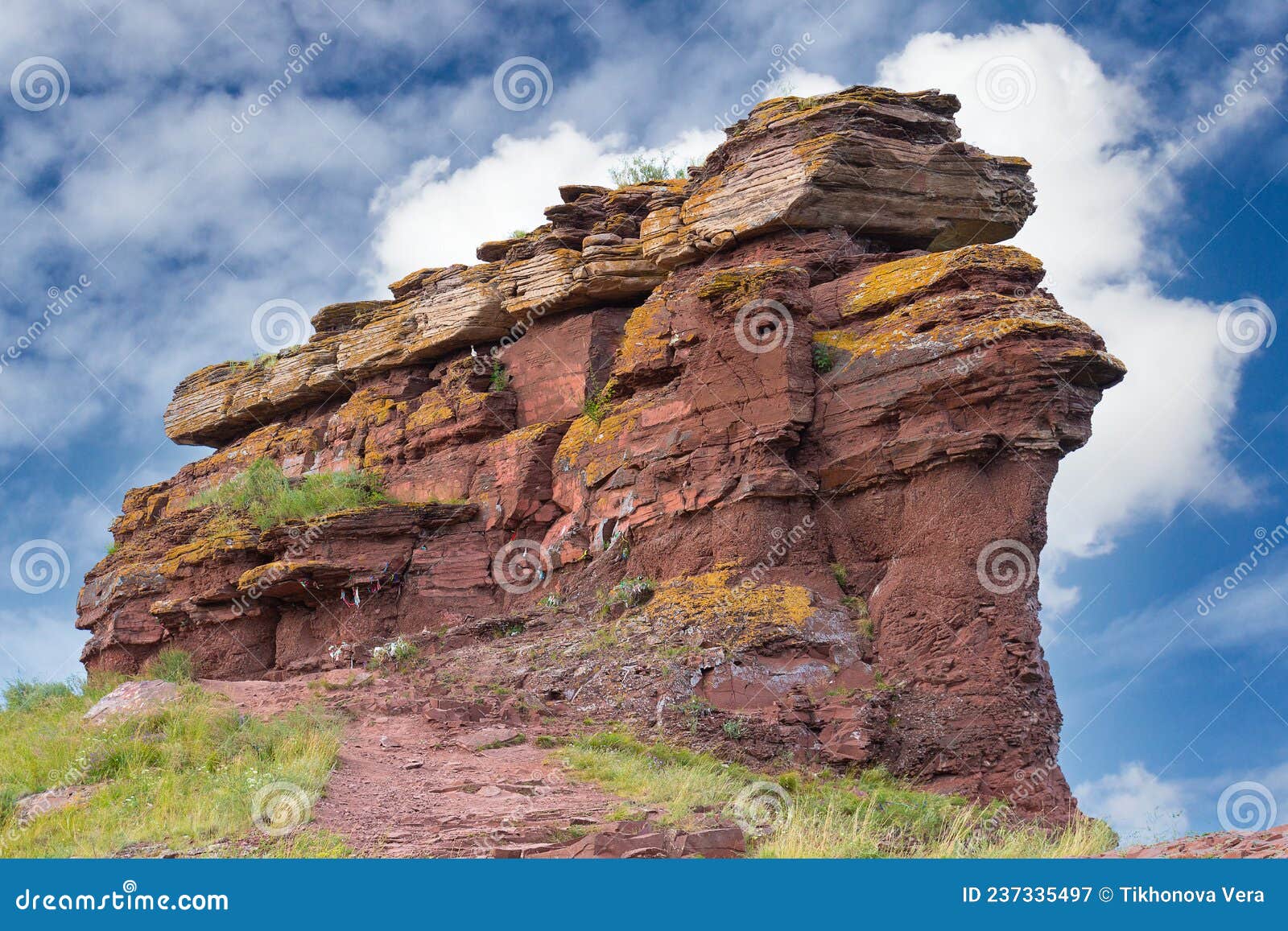 first sunduki rock of mountain range in khakassia, russia
