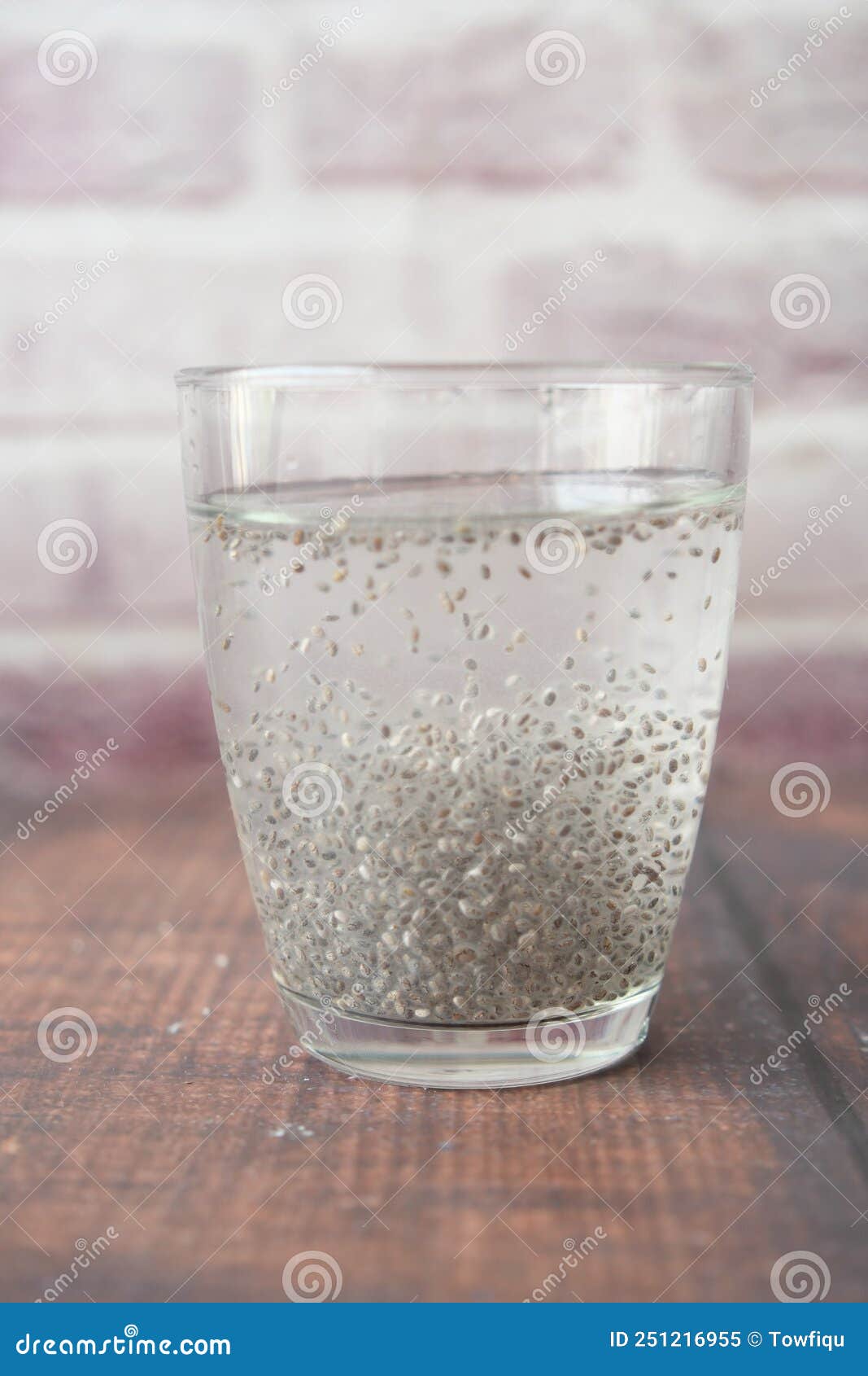 Close Up of Chia Seeds in a Glass of Water Stock Image Image of
