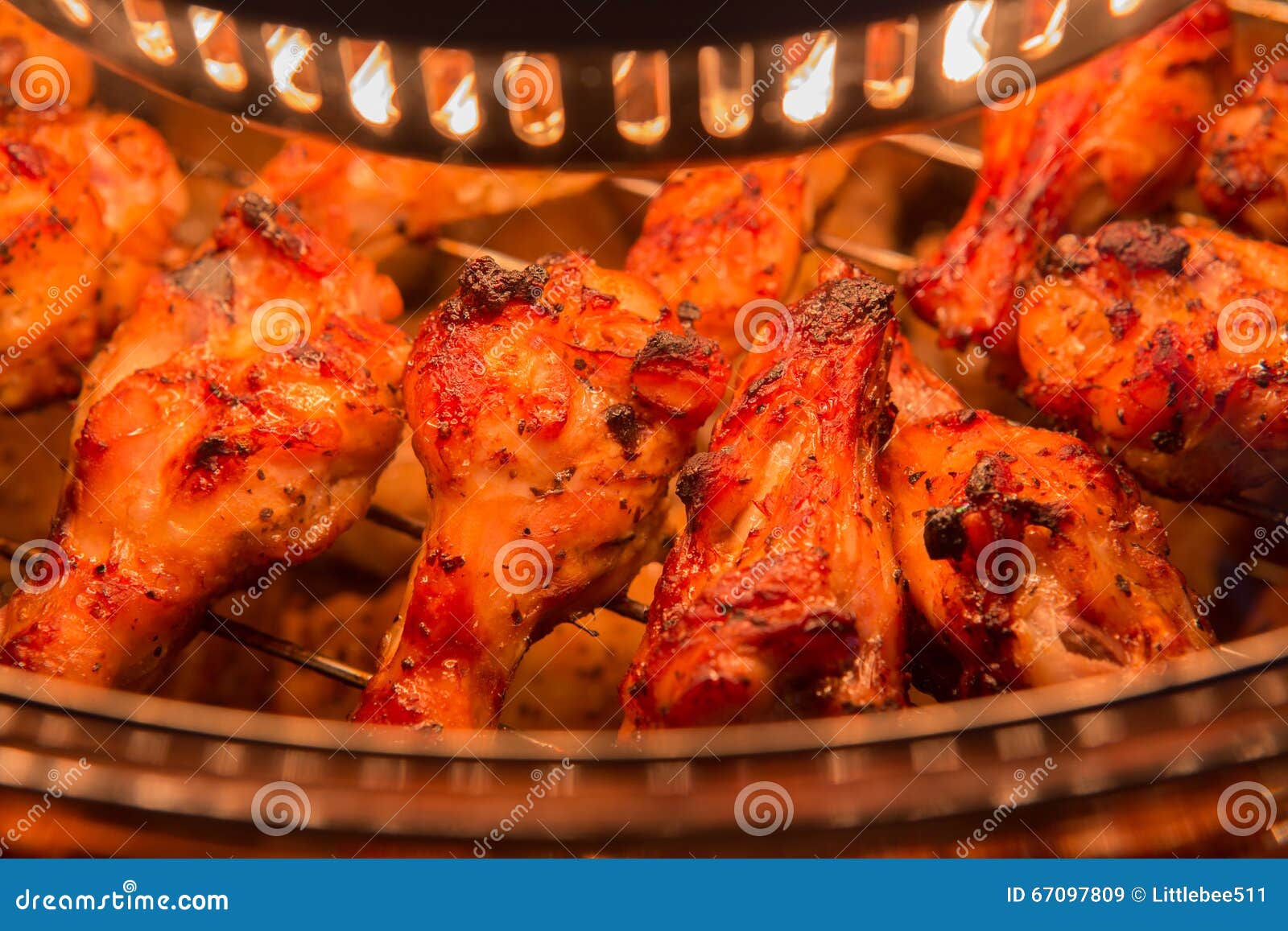 Close Up Chicken Grilled Inthe Halogen Oven Stock Image Image of