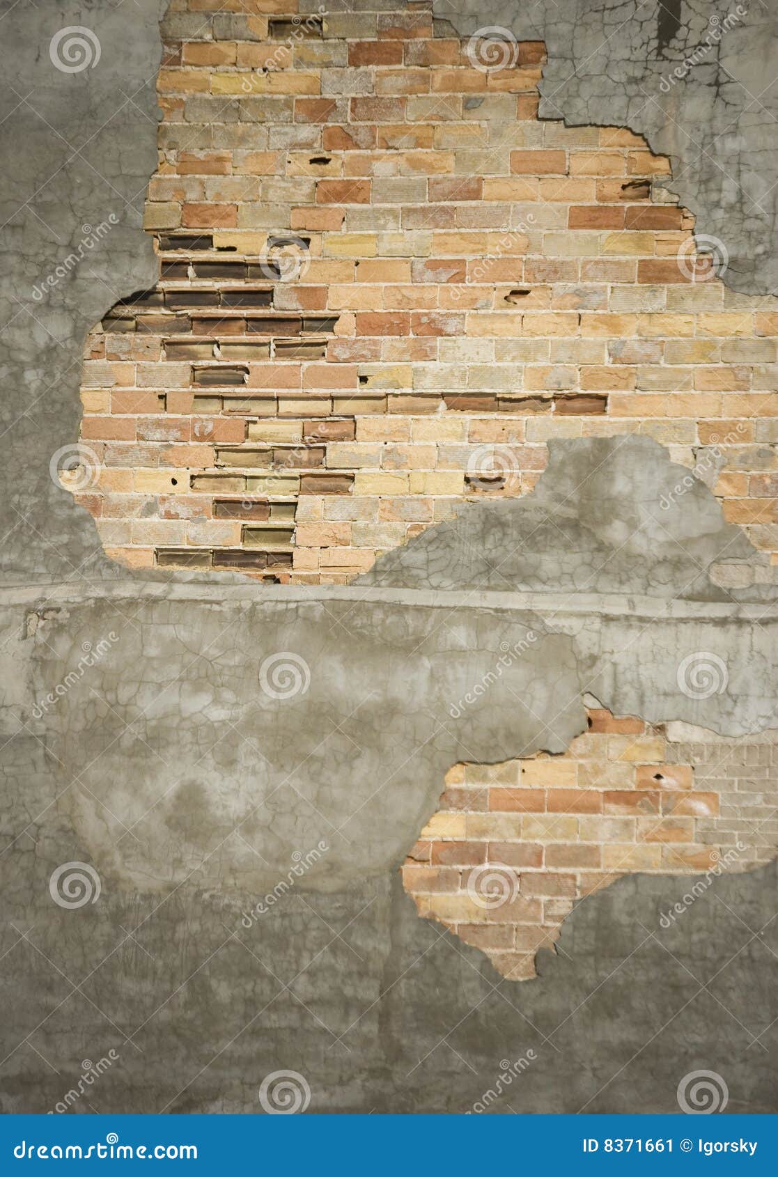 close up of chipped brick wall