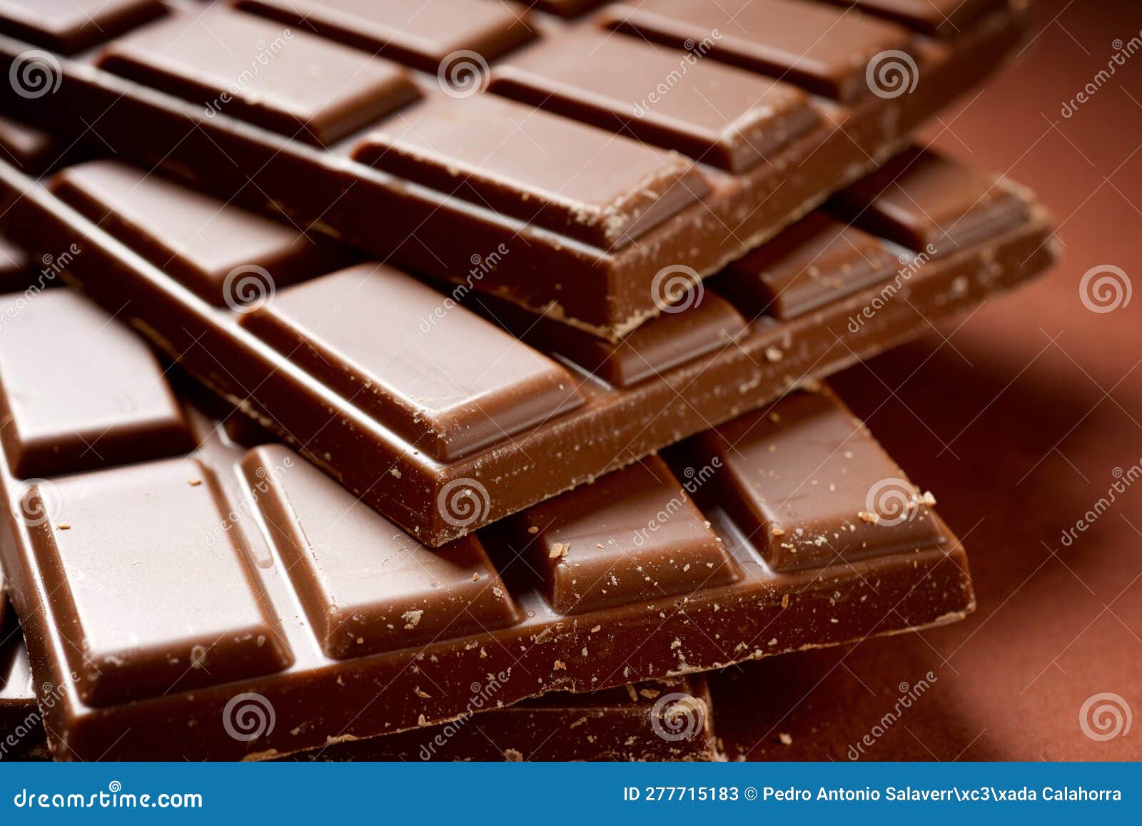 Close up of chocolate bars stock image. Image of unhealthy 277715183