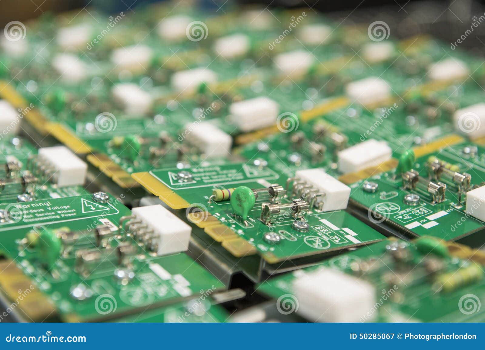 close-up of circuit board in electronics industry