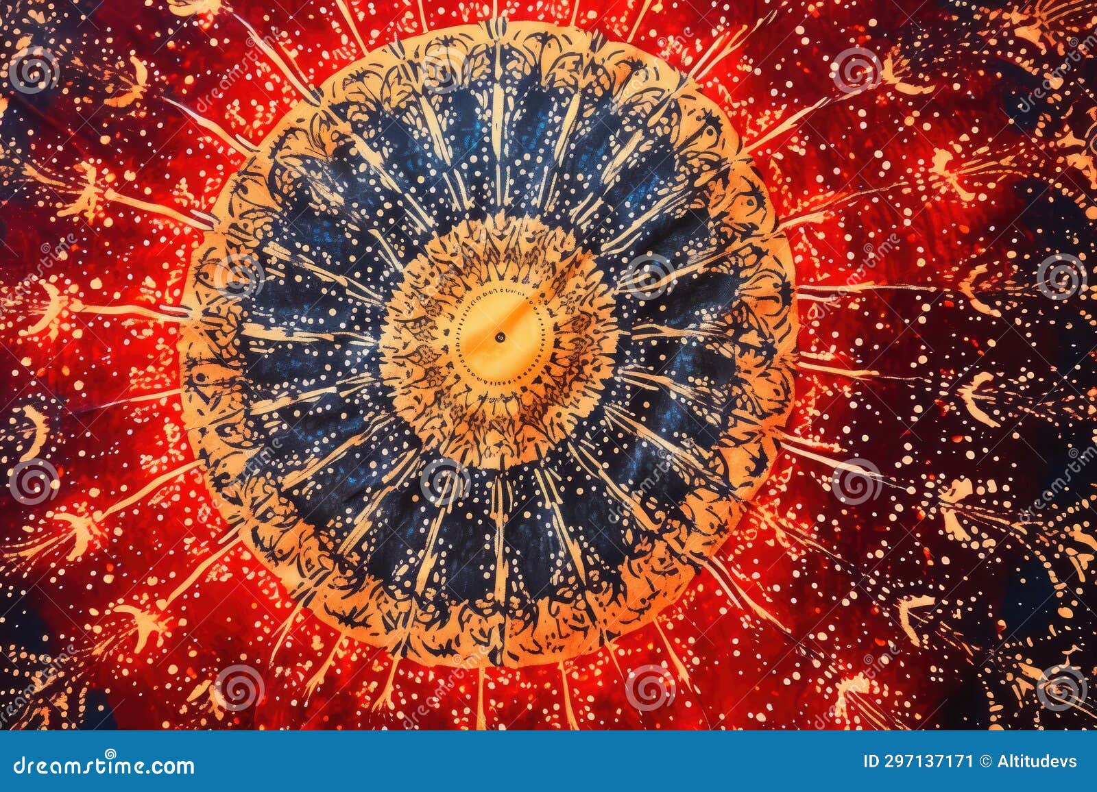 Closeup of a Circular, Mandala Textile Design Stock Image Image of