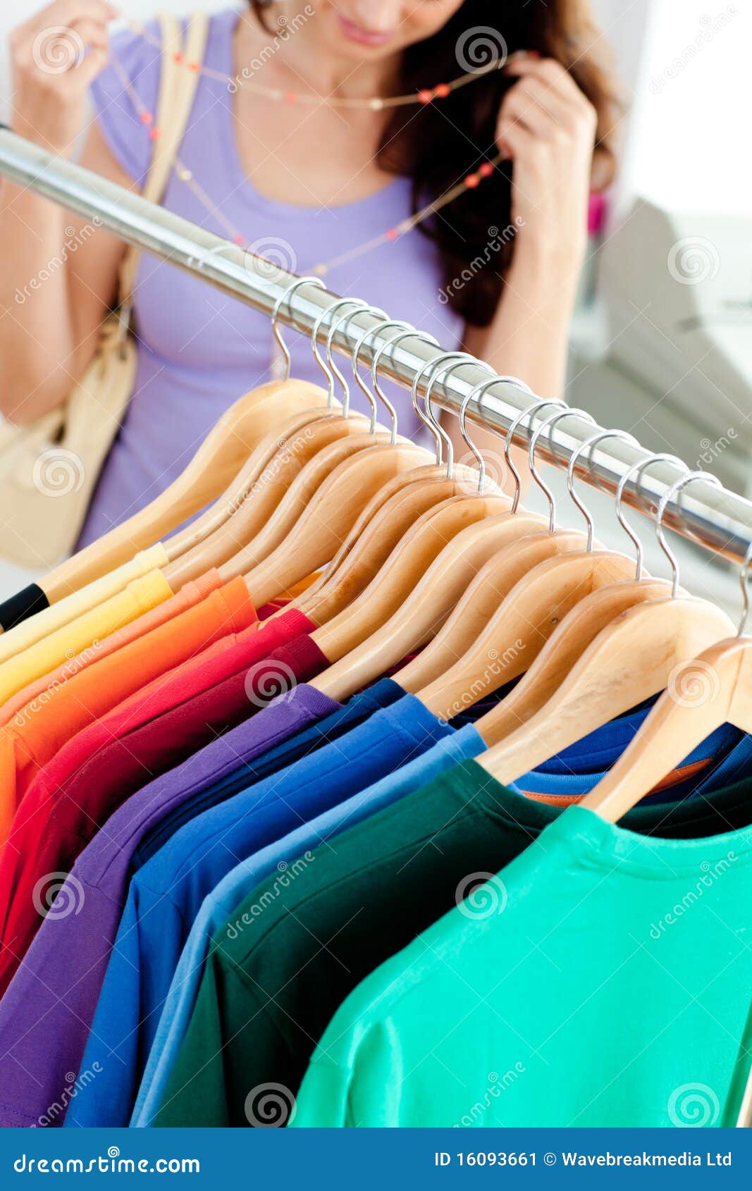 Closeup of Clothes with a Female Customer Stock Image Image of lady