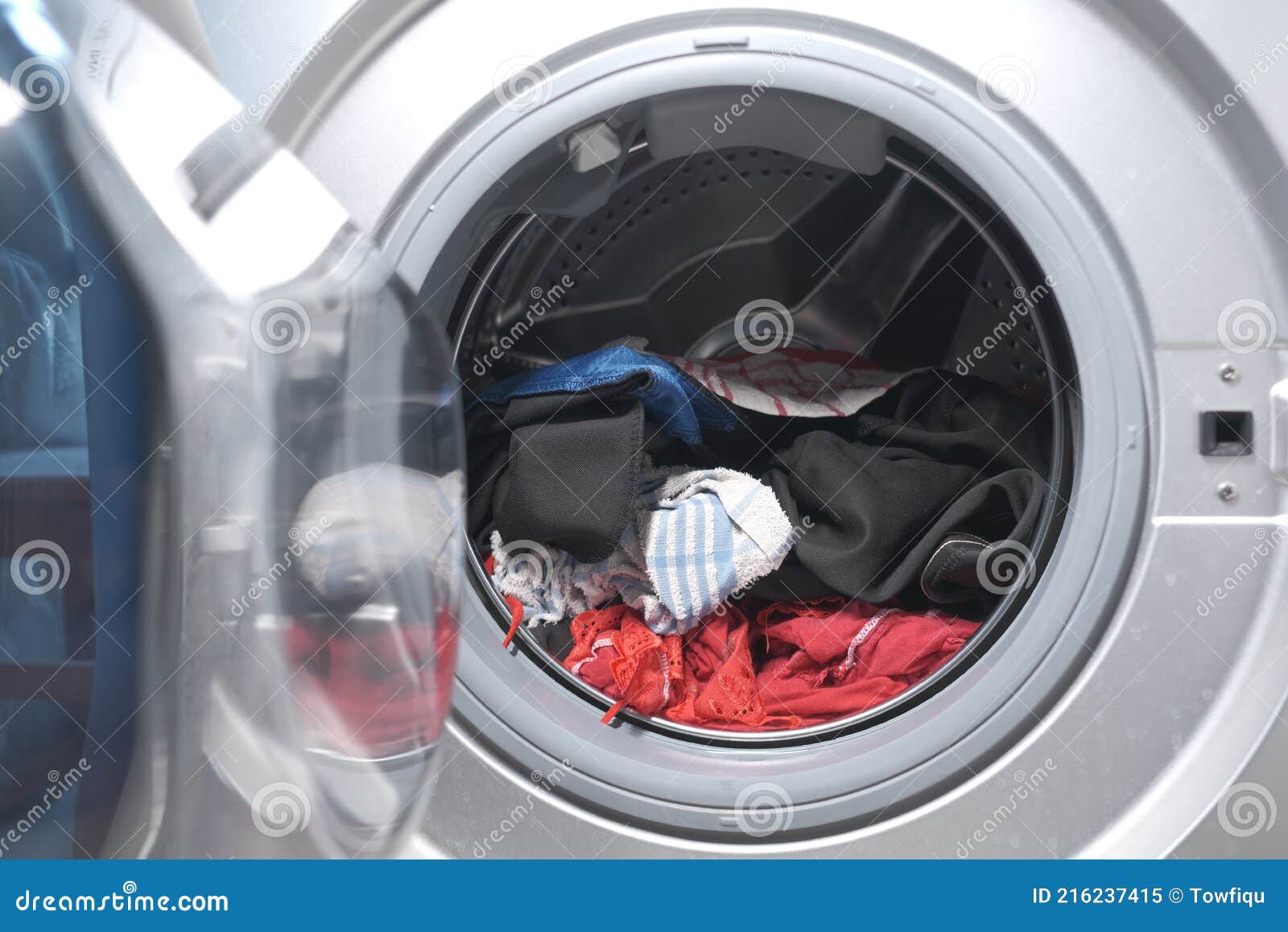 Close Up of Cloths in a Washing Machine. Stock Image Image of mirror