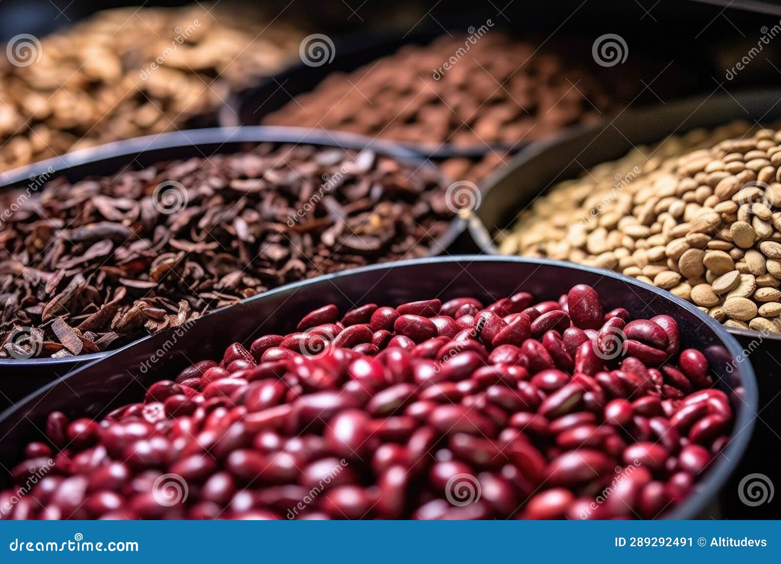 Close-up of Coffee Beans in Different Stages of Roasting Stock Image ...