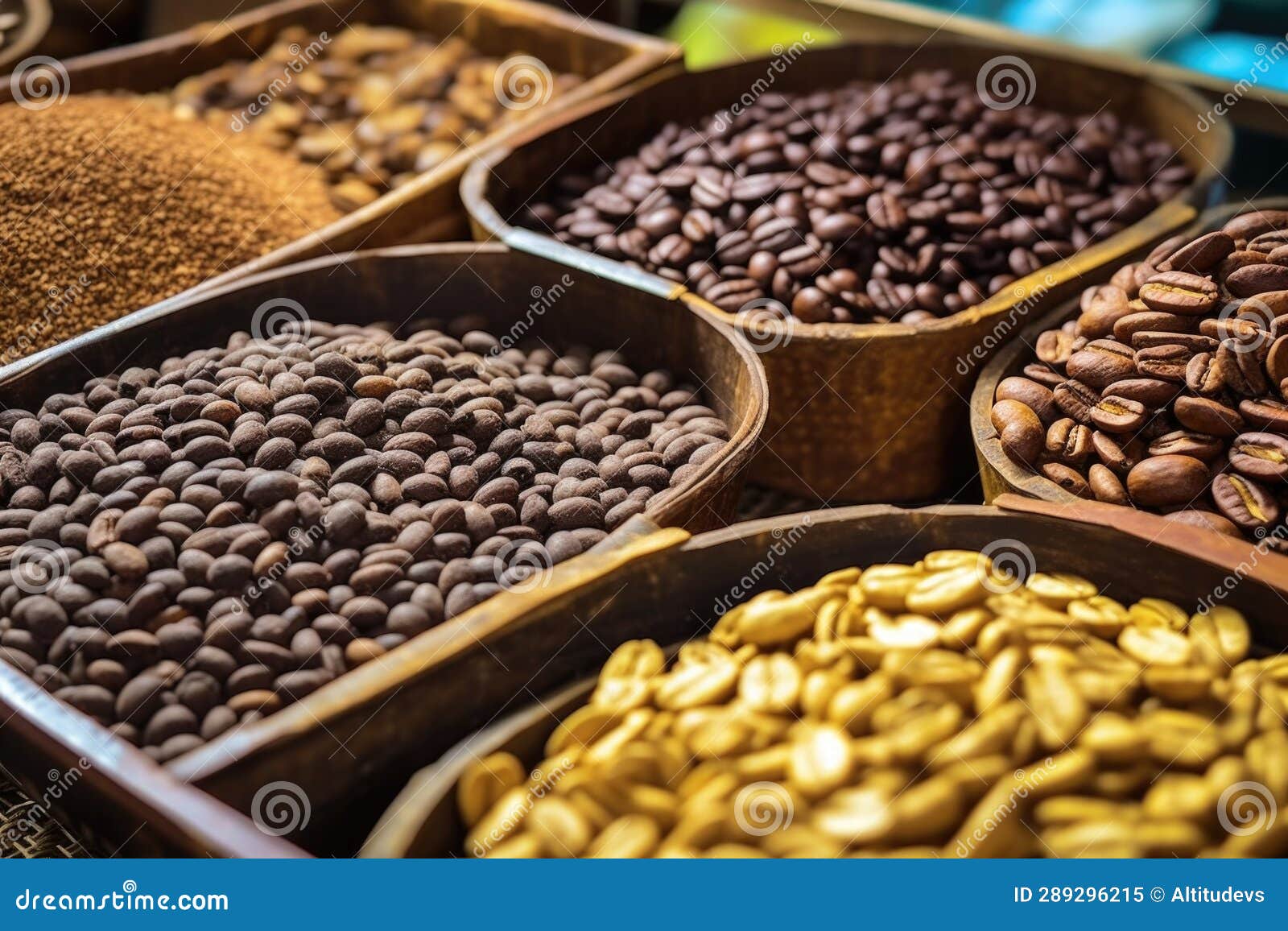 Close-up of Coffee Beans in Different Stages of Roasting Stock Image ...