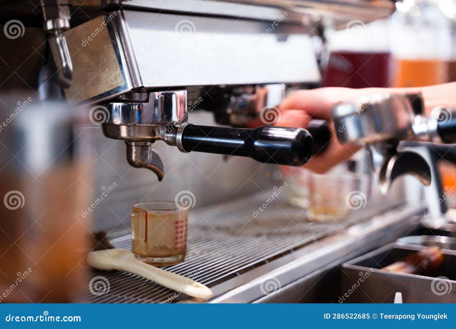 Close Up Coffee Machine Professional Coffee Maker Stock Image Image