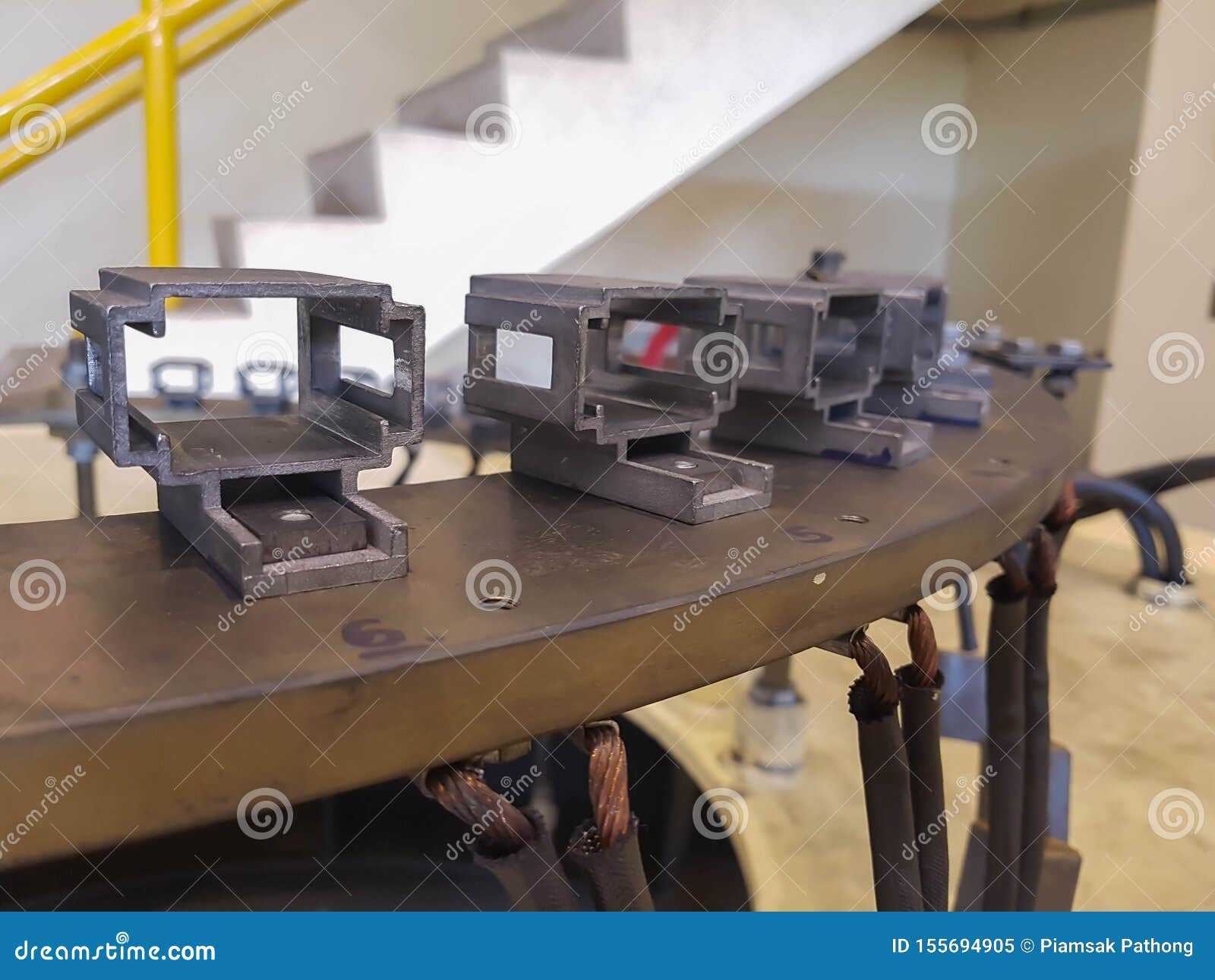 Close Up, Collector Ring Brushes ,Carbon Brush of Power Generation Machine Stock Image Image