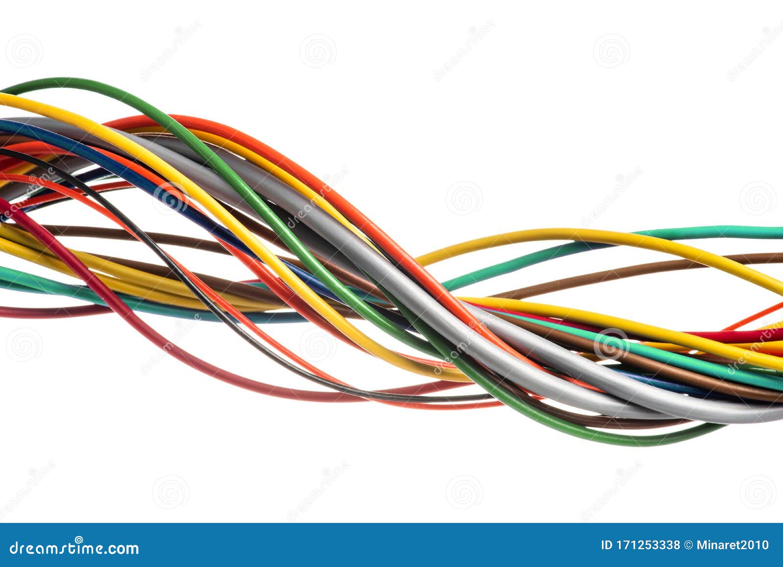 Closeup of Colorful Electrical Cable on White Stock Photo Image of