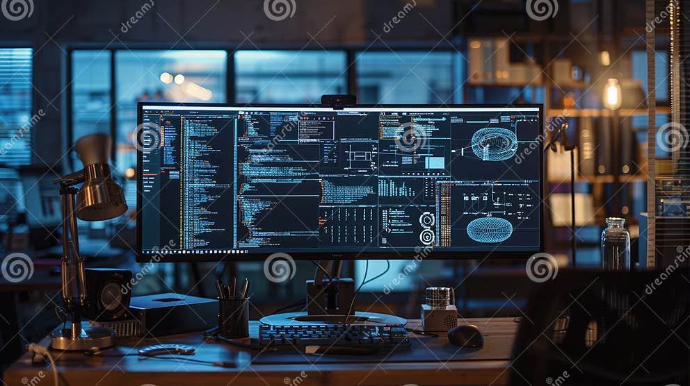 Close-up of Computer Screens with Code Displayed in the Background ...