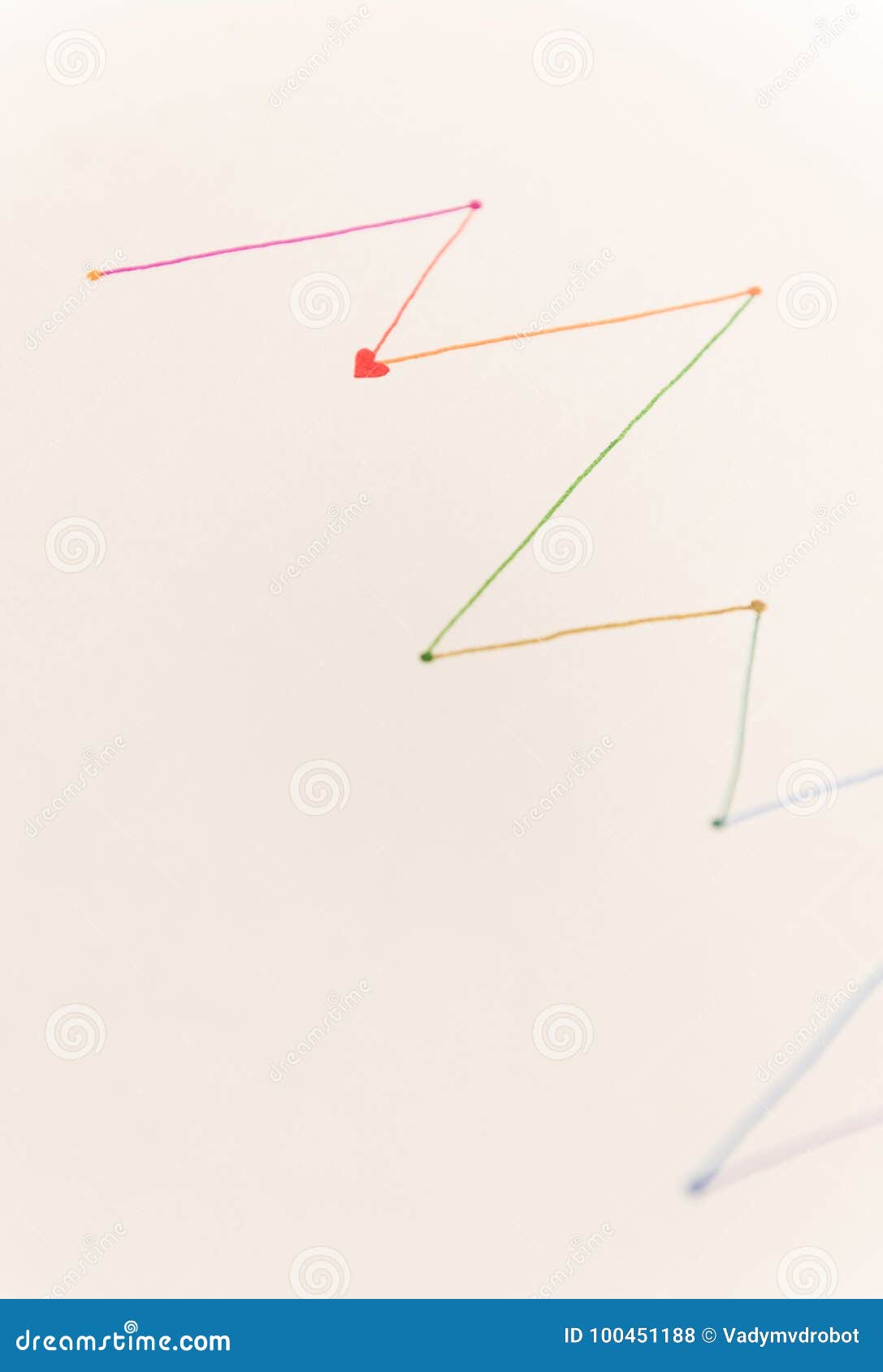 lines for shedule painted with colorful markers on white paper