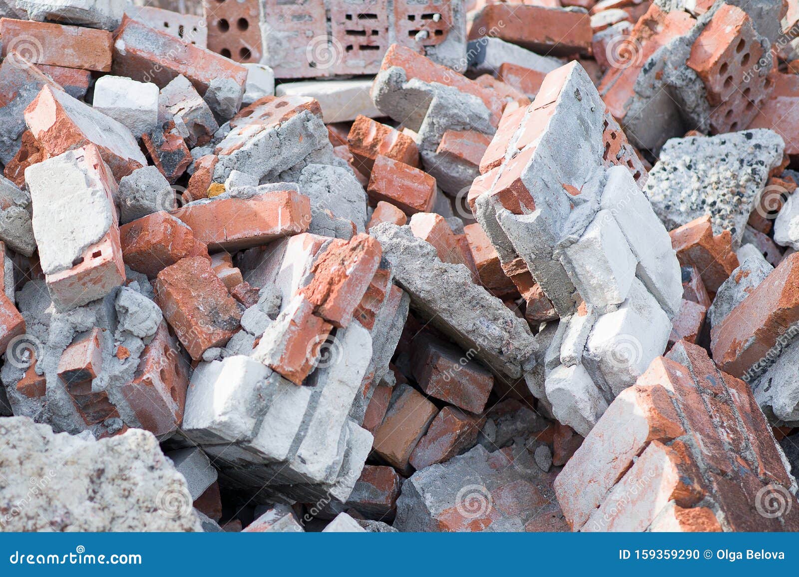Construction Debris, Pieces Of Brick, Concrete Stock Photo - Image of ...