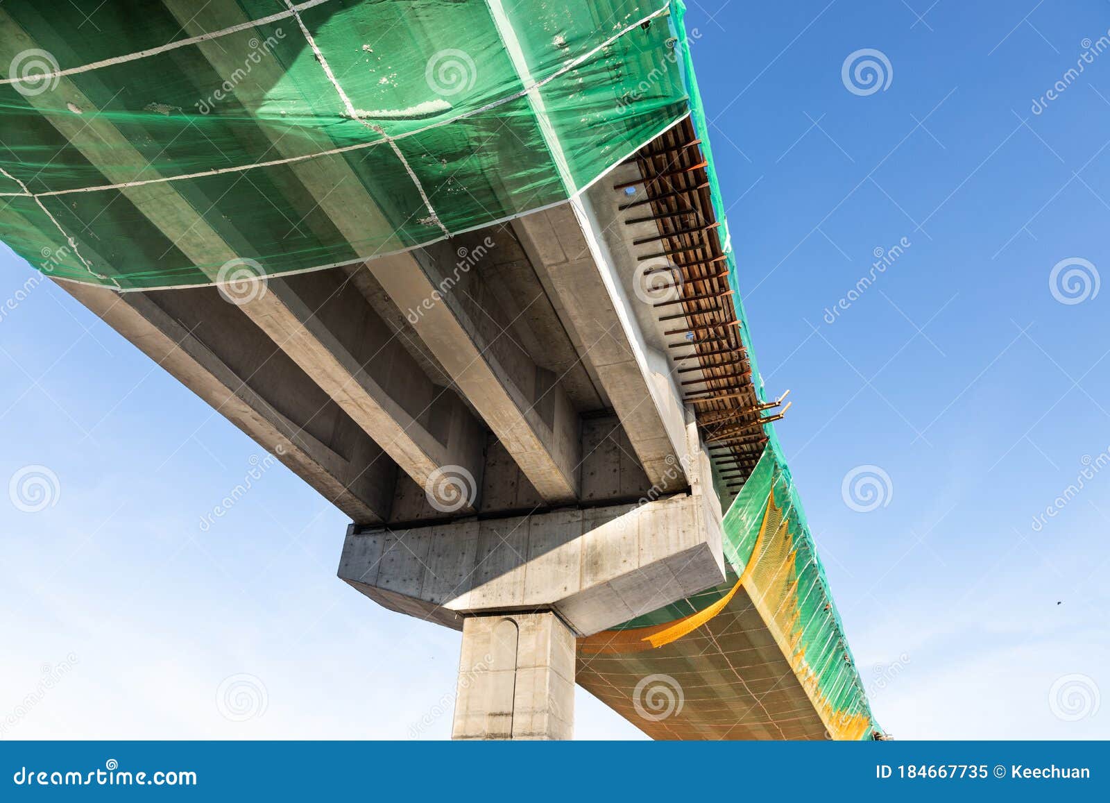 Closeup of Construction of Mass Rail Transit Infrastructure in