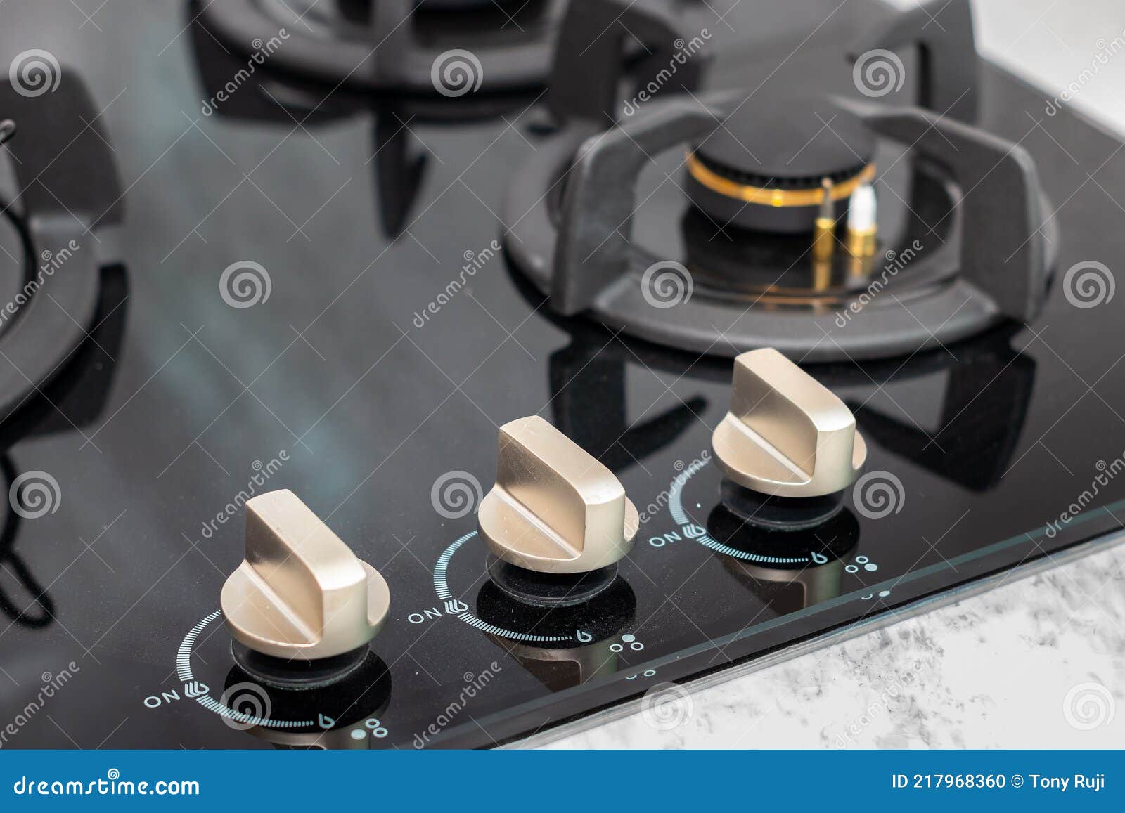 Close Up Control Panel of Gas Stove Stock Photo Image of circle