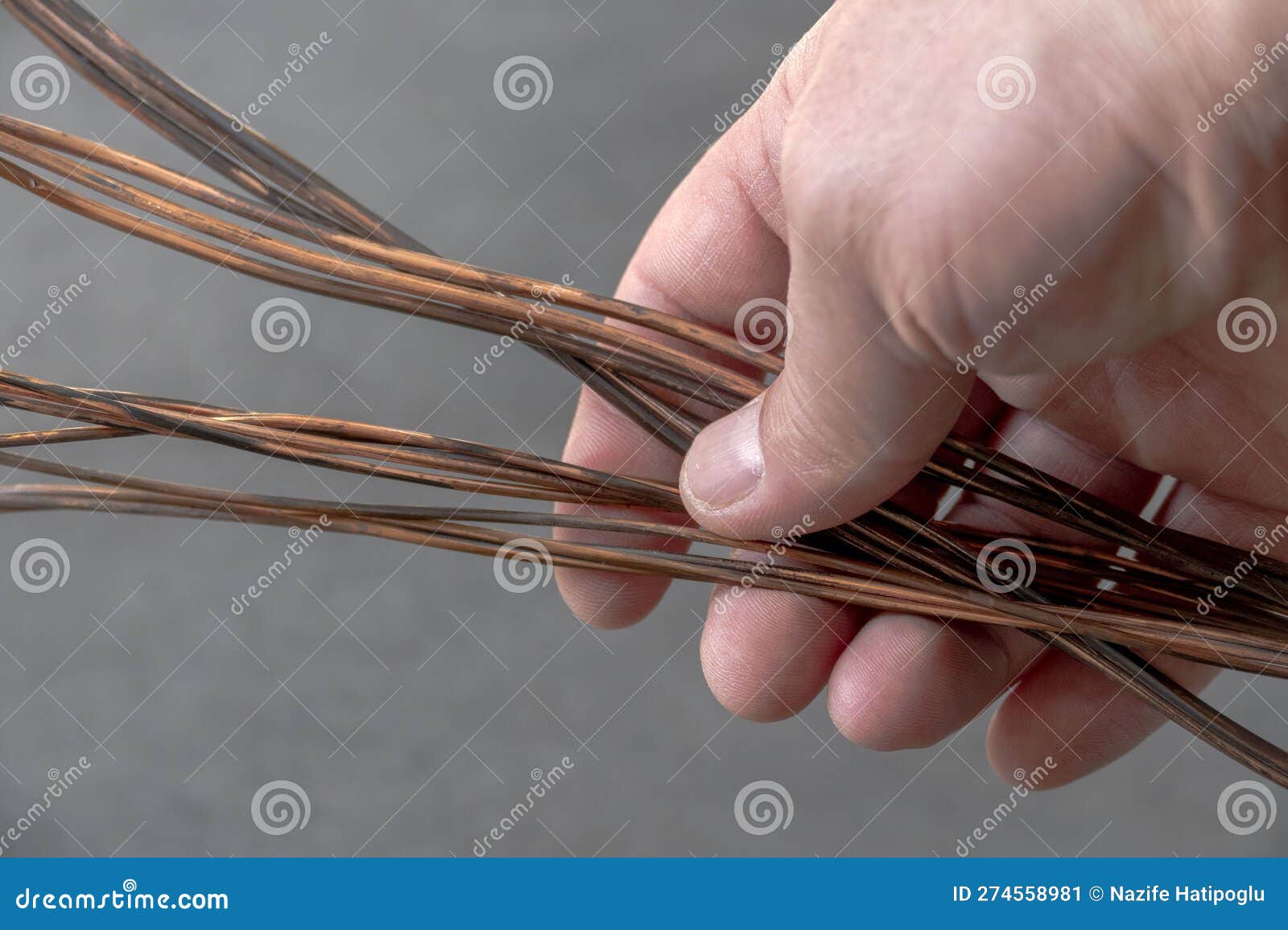 Closeup of Copper Wire Inside Electrical Wiring Lots of Thick Copper