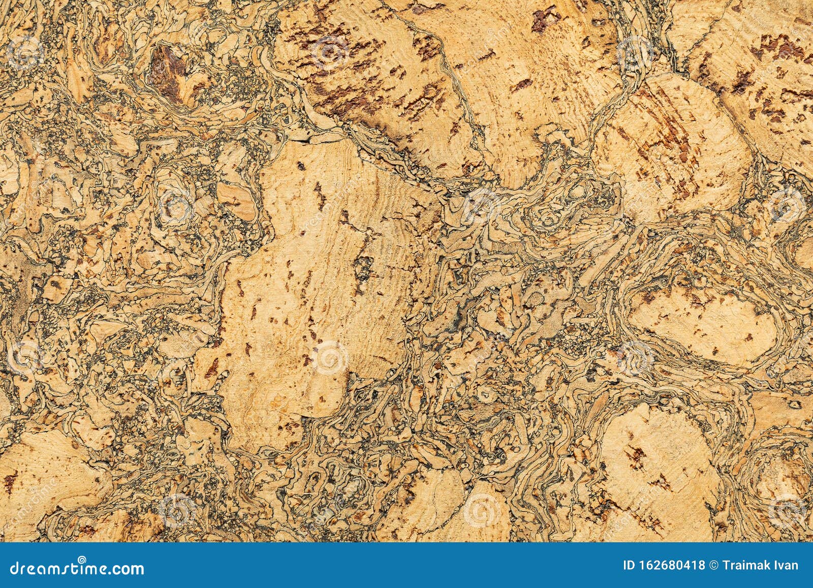 Closeup of Cork Acoustic Insulation Lagging for Floors and Walls Stock