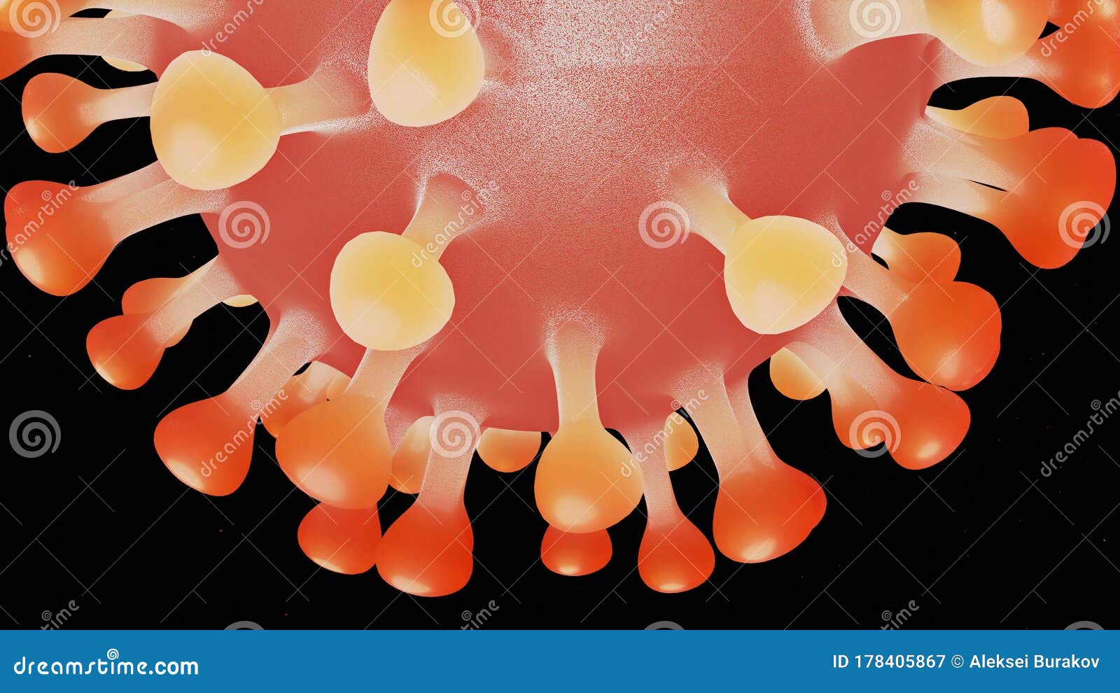 Close-up Coronavirus Type Covid-19, H1n1, Bird Flu Or ...