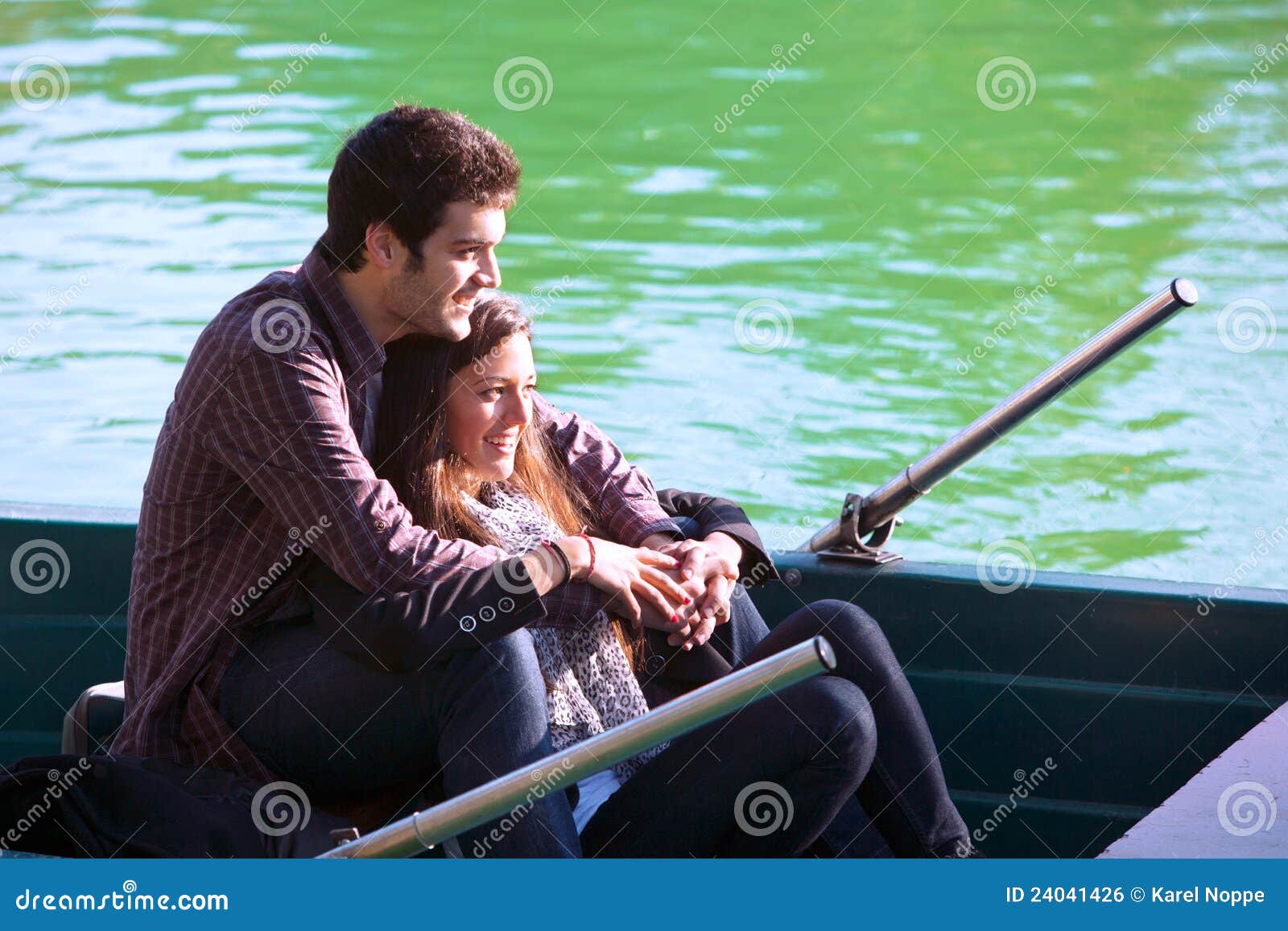 Close Up Of Couple On Small Boat Stock Photo - Image of ...