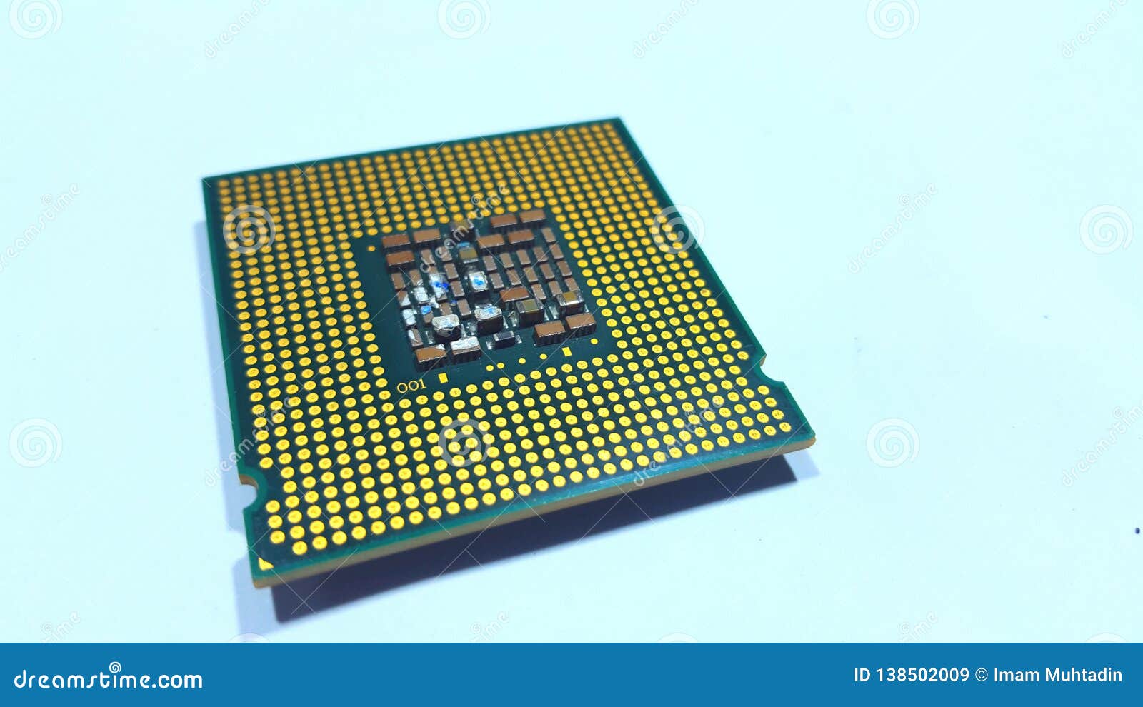 Close Up of CPU Computer Processor Aligned Editorial Stock Image
