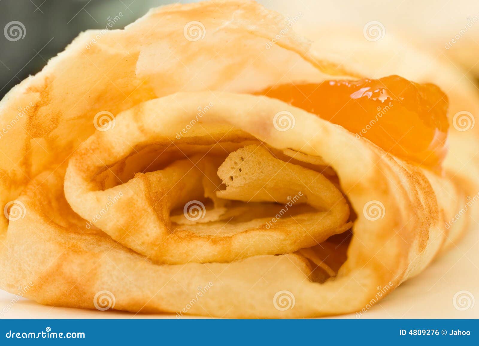 Close Up of a Crepe with Marmalade Filling Stock Photo Image of meal