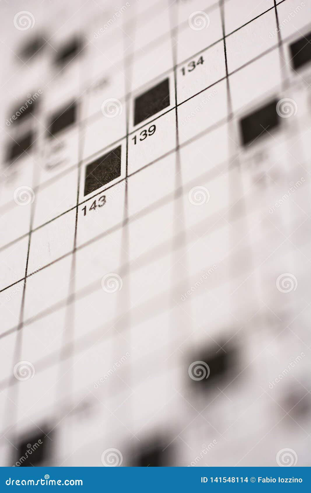 Close Up of Crossword Puzzle Stock Illustration Illustration of