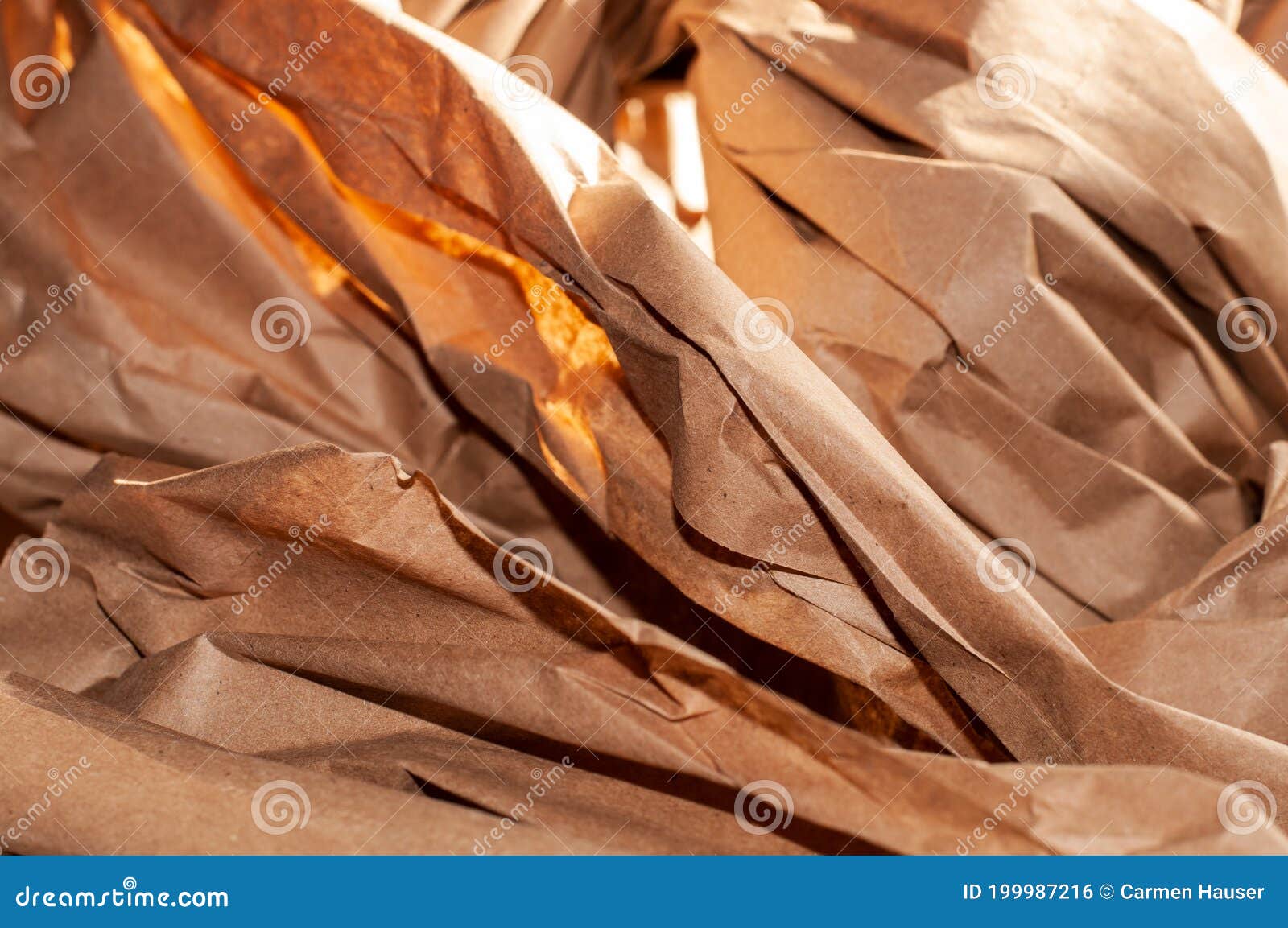 Crumpled Strips of a Brown Packing Paper Stock Photo - Image of texture,  wrapping: 199987216