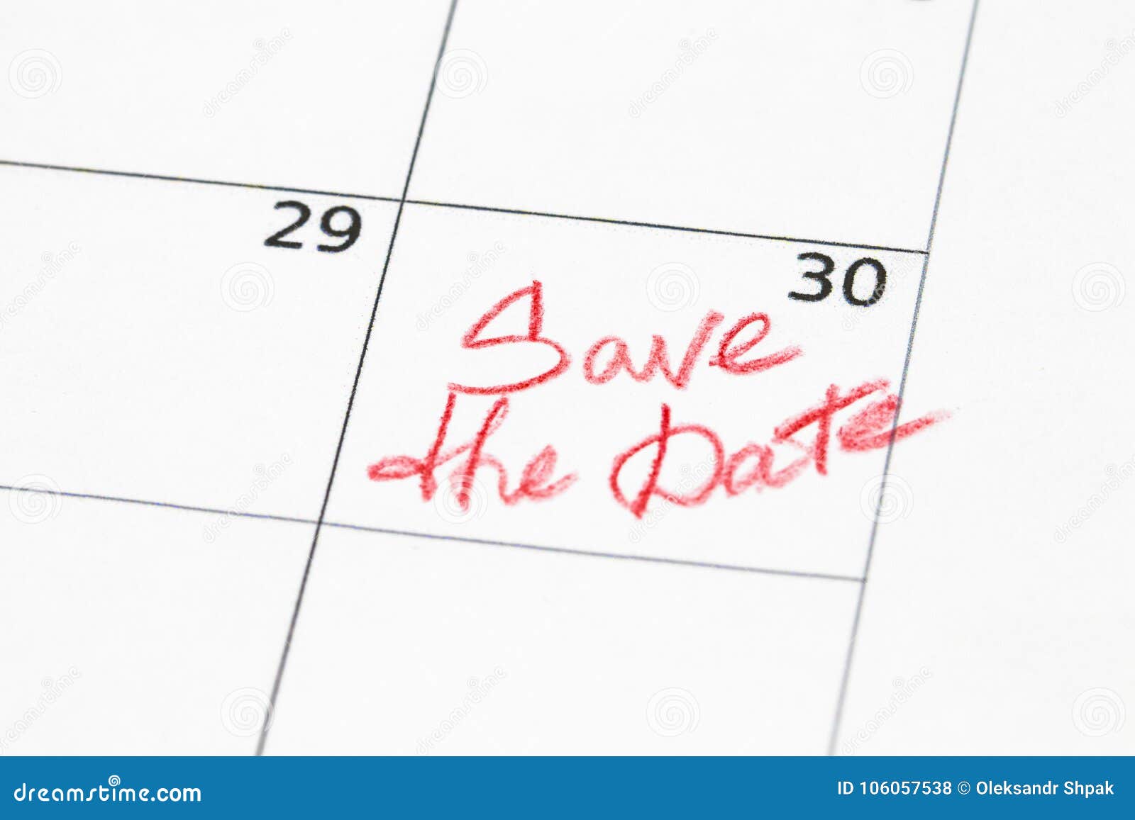 Close Up a Date 30 with Red Circles on a Calendar End of the Mo Stock