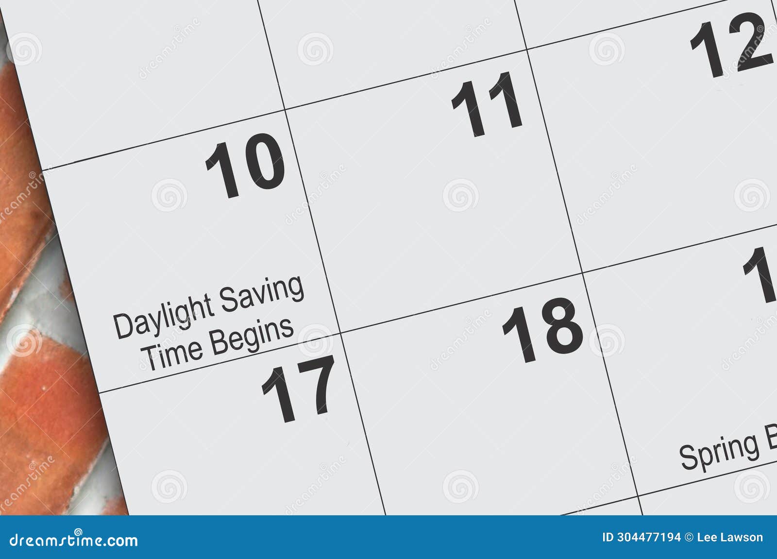 close up of daylight saving time start date for 2024