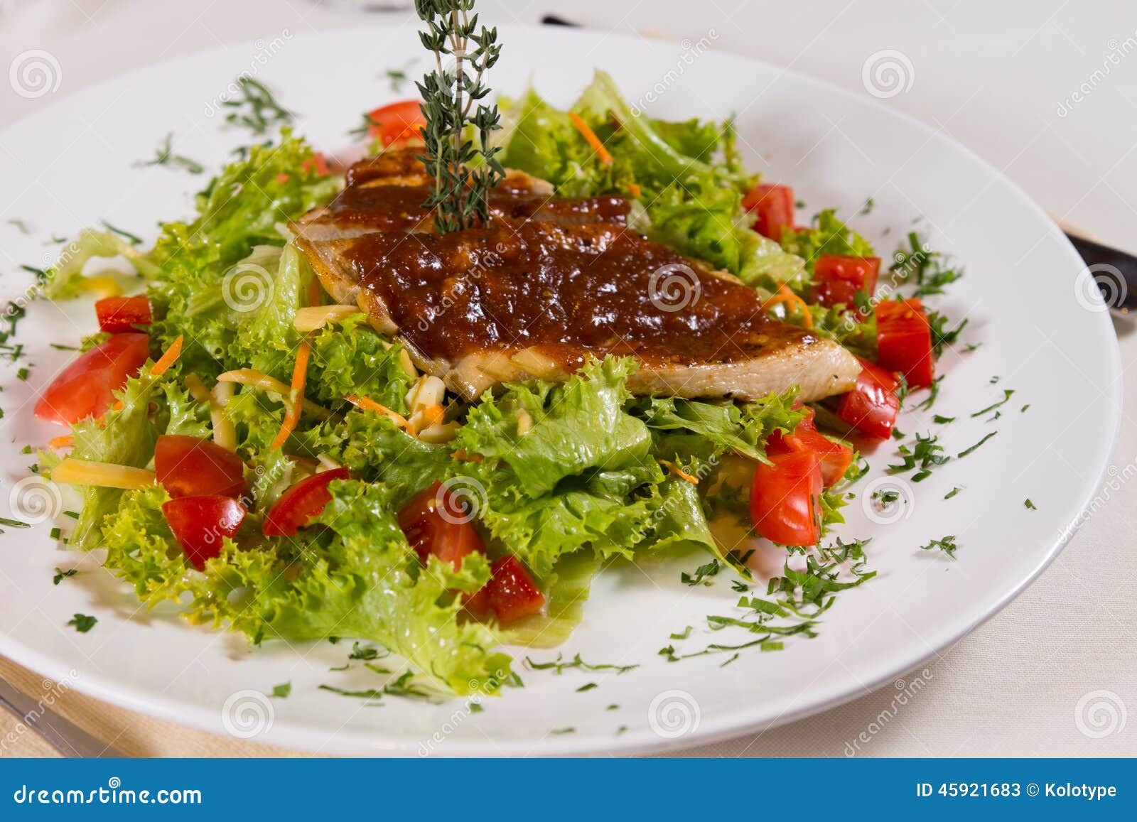 Close Up Delicious Meaty Dish on Vegetables Stock Image Image of food