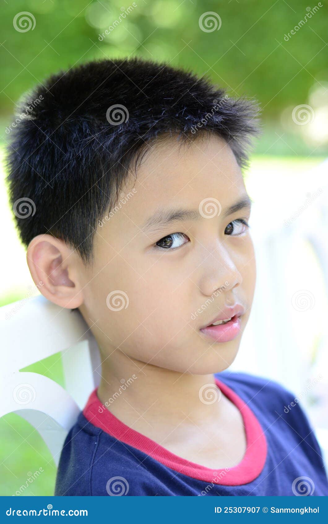 Close Up Demeanor Of Thai Boy. Stock Image - Image of 