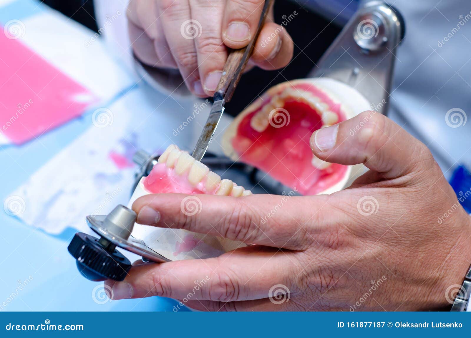 Closeup of Denture Manufacturing Process Stock Image Image of crown, clinic 161877187