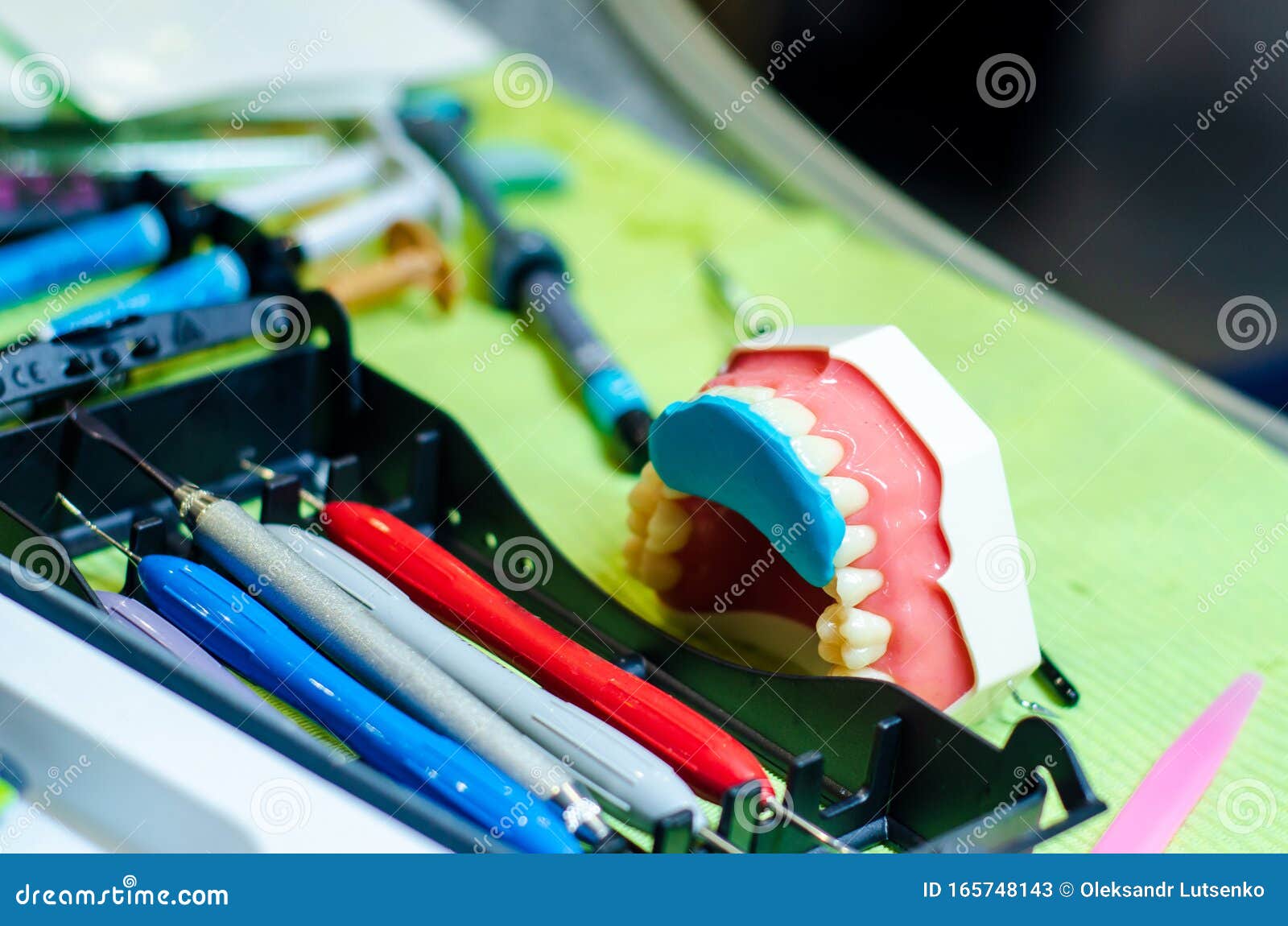Closeup of Denture Manufacturing Process. Tooth Reconstruction Stock Image Image of dentistry