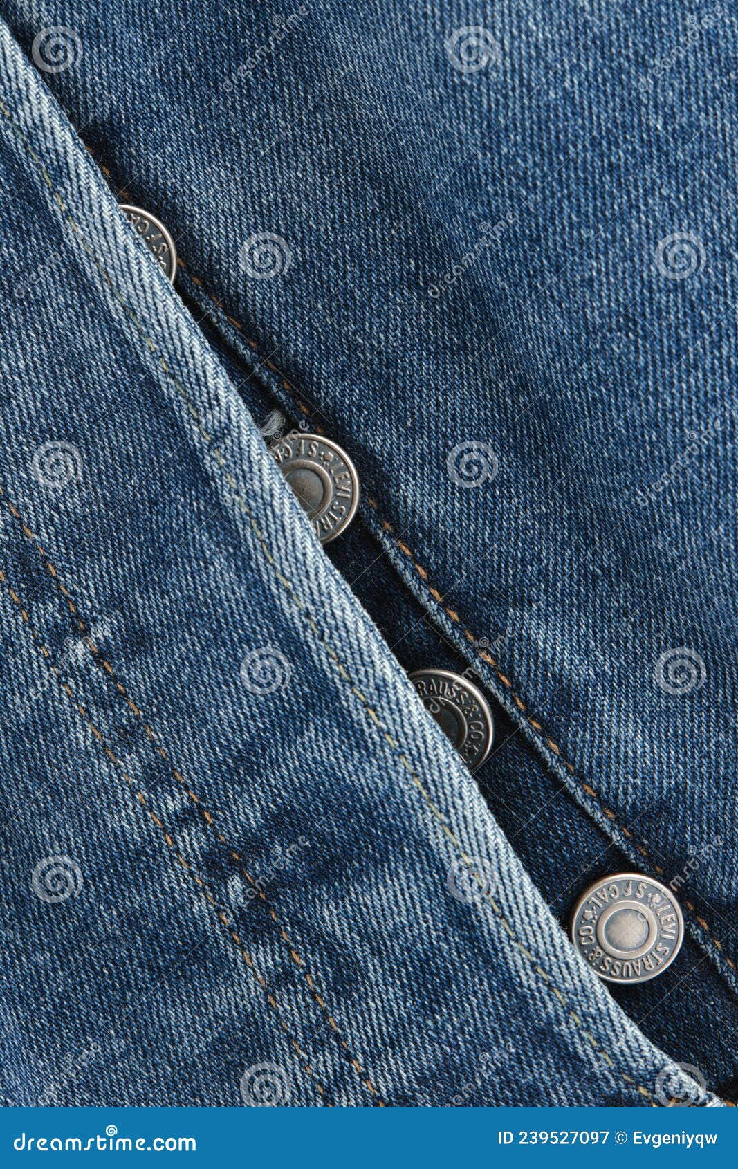 Close Up of the Details of New LEVI S 501 Jeans. Buttons and Seams  Close-up. Classic Jeans Model Editorial Photography - Image of blue,  clothing: 239527097